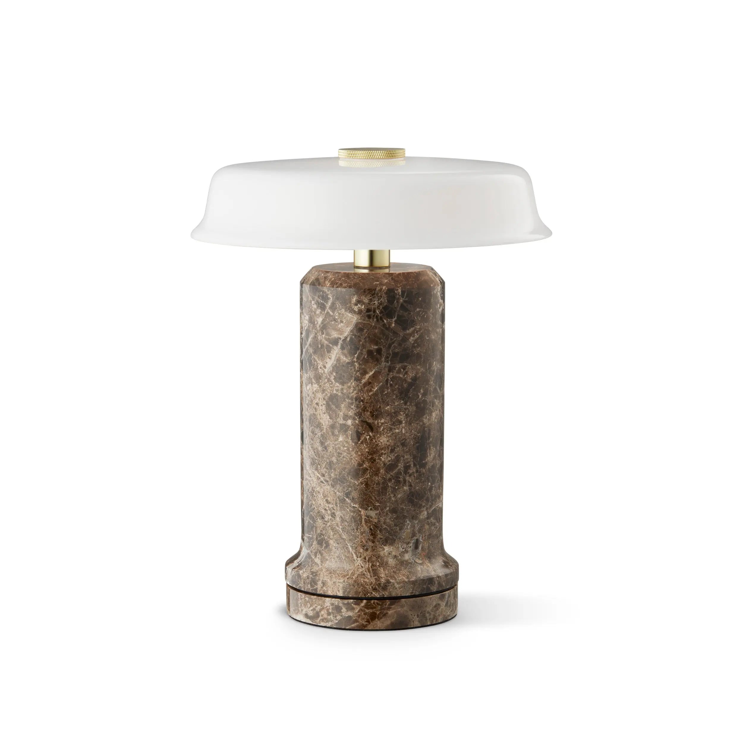 Lampa przenośna TRIP NO. 2 brązowy marmur z mlecznobiałym szkłem – Design By Us