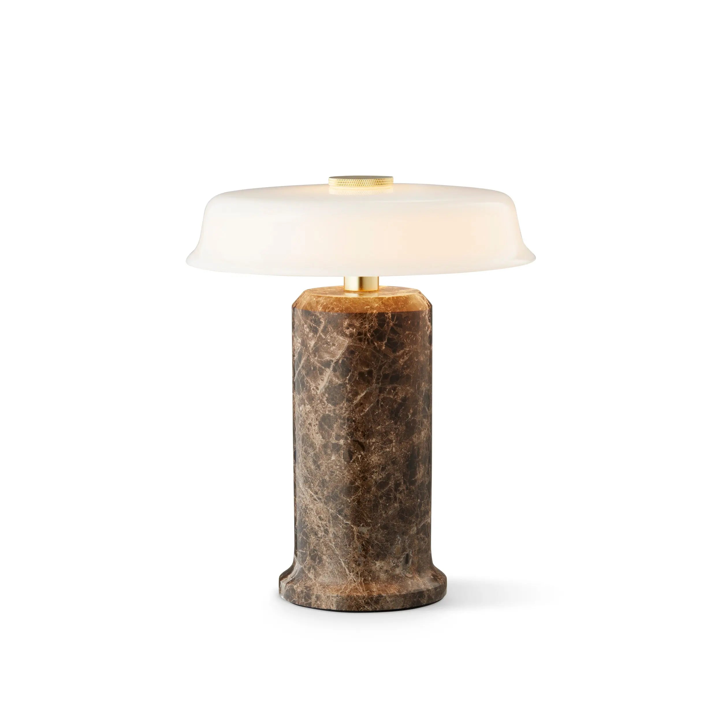 Lampa przenośna TRIP NO. 2 brązowy marmur z mlecznobiałym szkłem – Design By Us