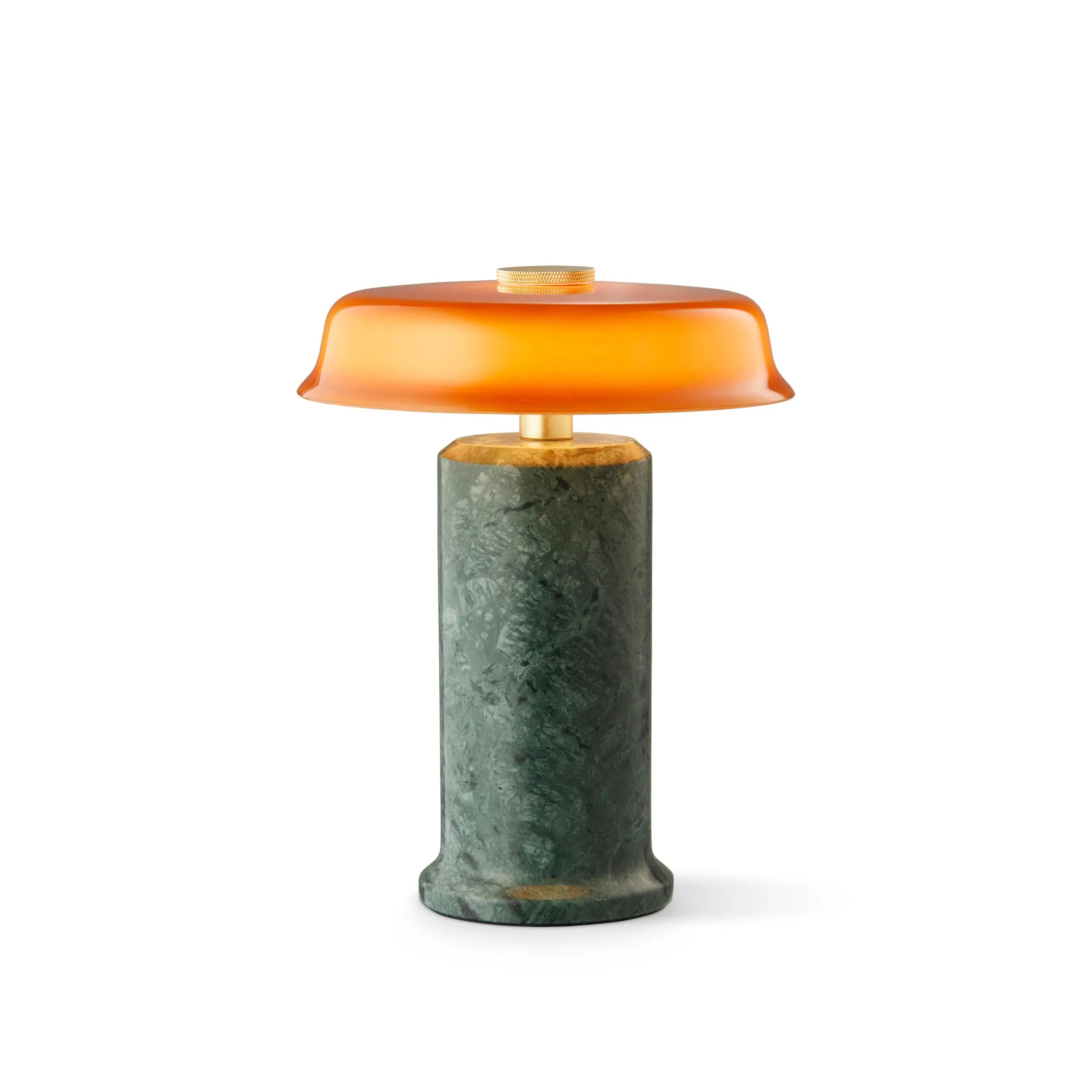 Lampa przenośna TRIP NO. 2 zielony marmur z bursztynowym szkłem – Design By Us
