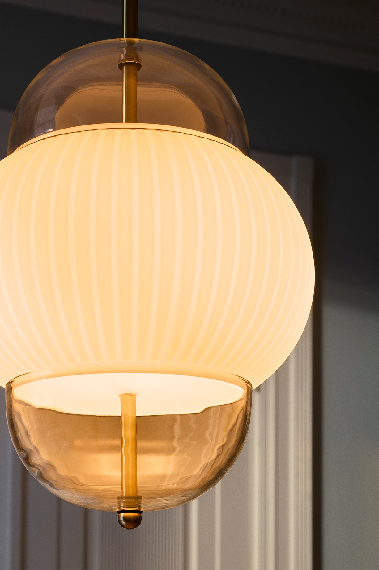 Pendelleuchte SHAHIN weiß mit Gold