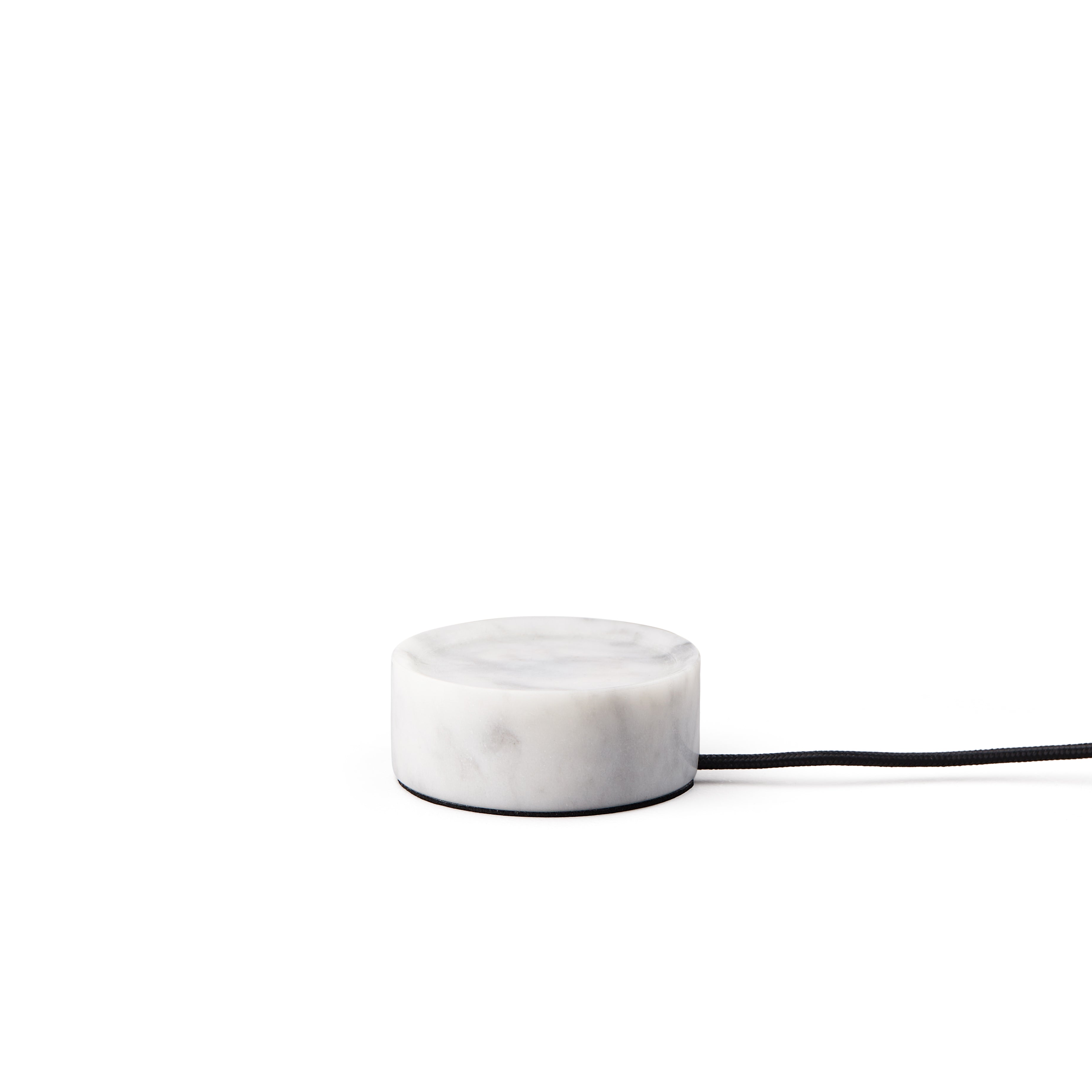Portable lamp TRIP white marble with milky white glass