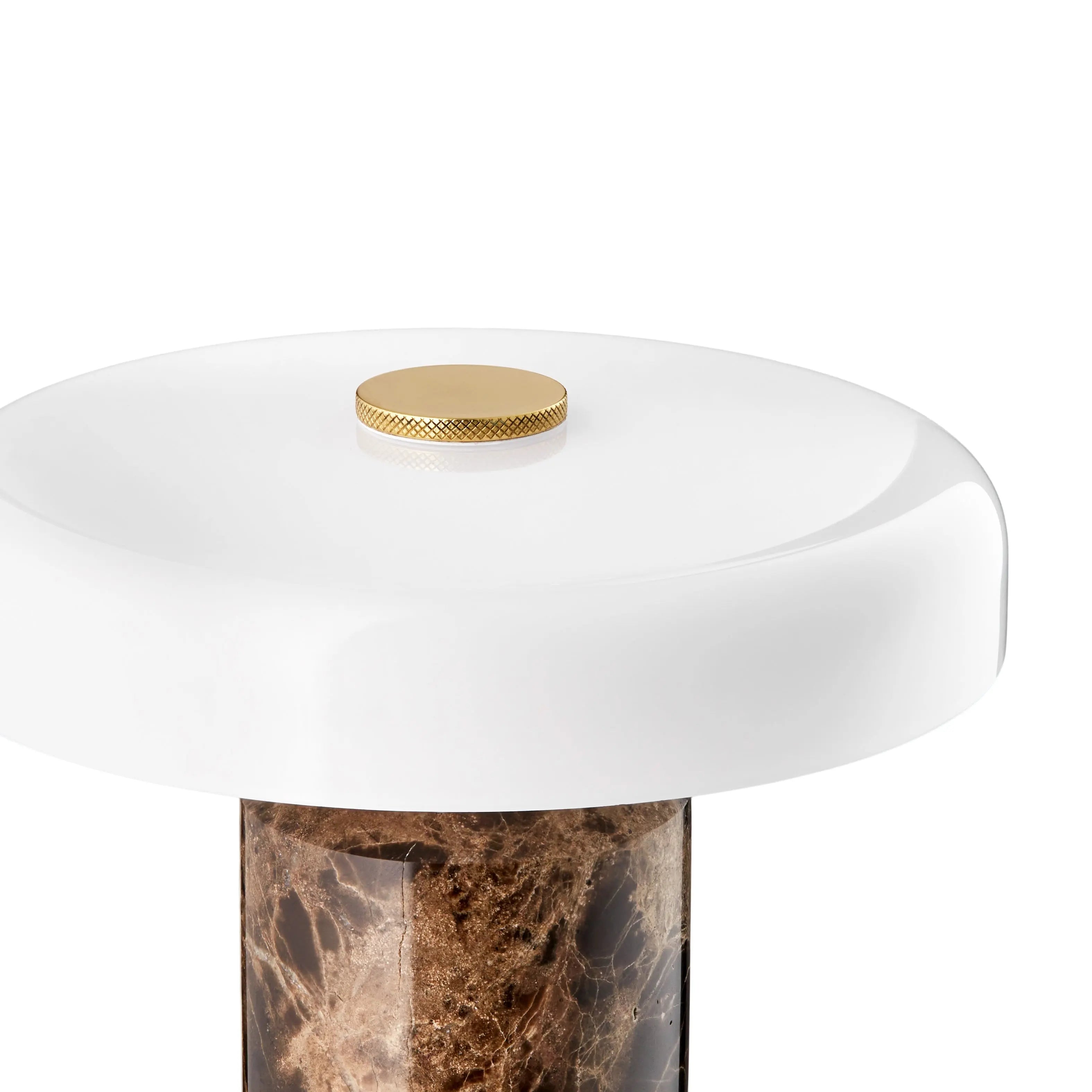Lampa przenośna TRIP brązowy marmur z mlecznobiałym szkłem – Design By Us