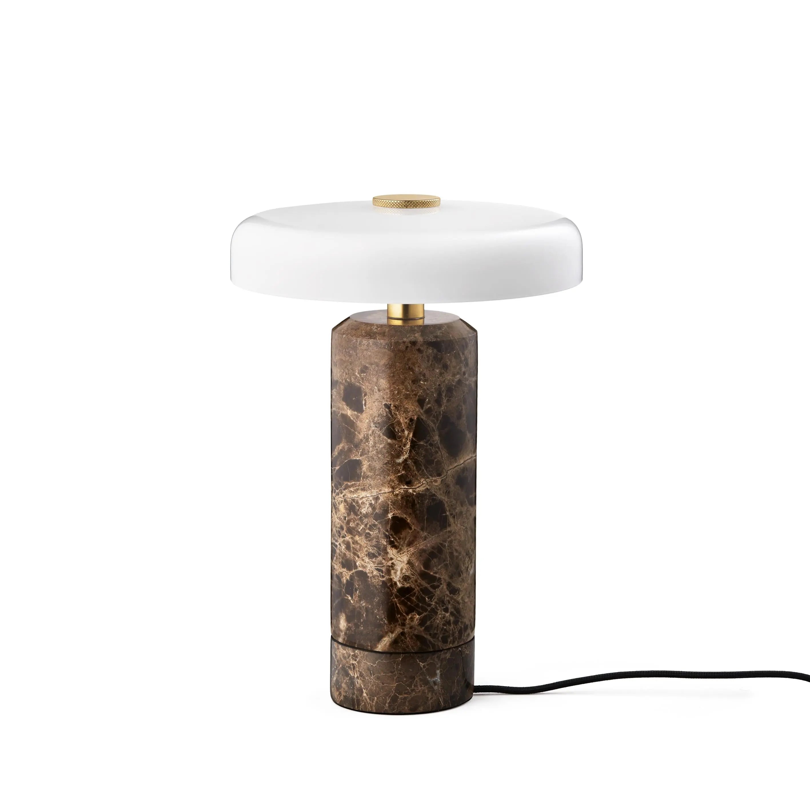 Lampa przenośna TRIP brązowy marmur z mlecznobiałym szkłem – Design By Us