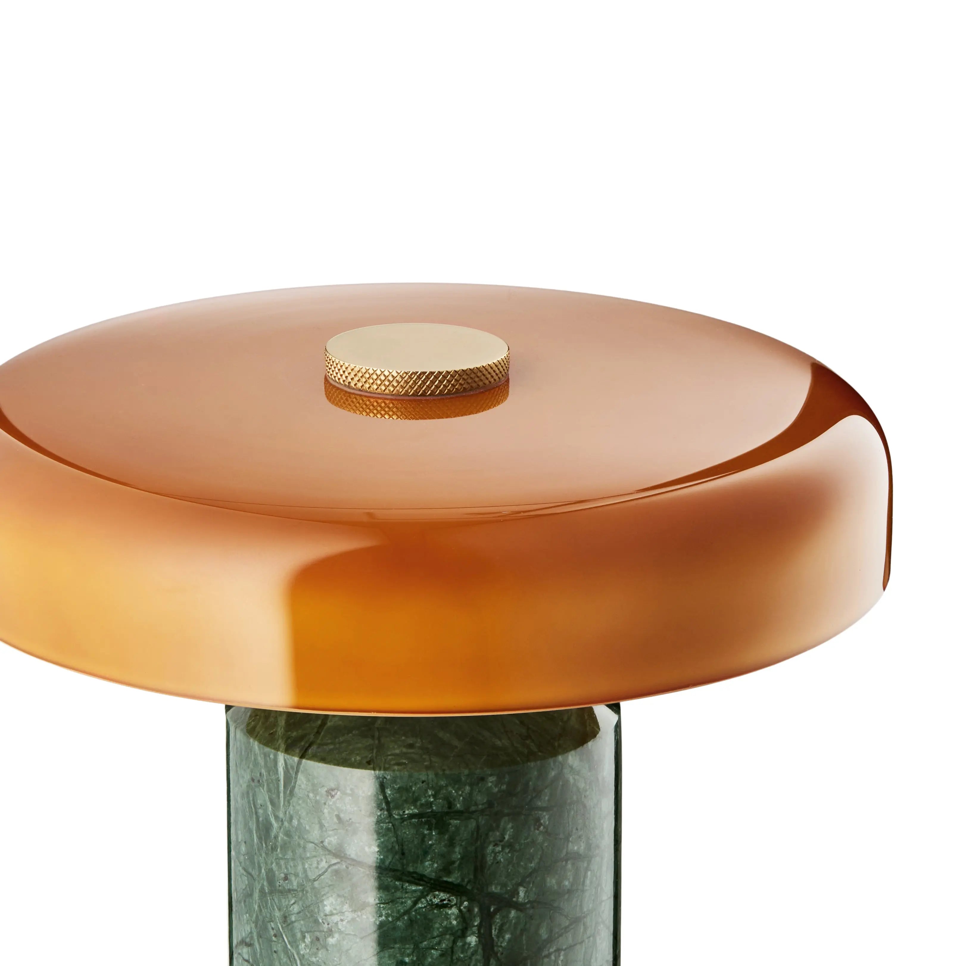 Lampa przenośna TRIP zielony marmur z bursztynowym szkłem – Design By Us