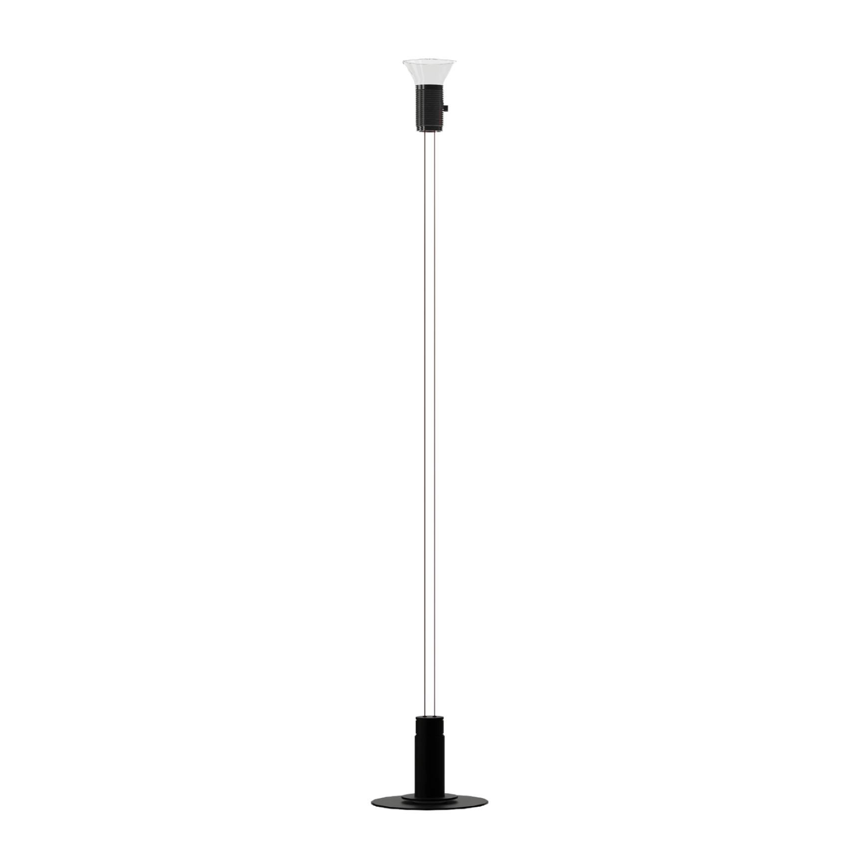 Stehlampe DIA transparent mit mattschwarzen Elementen