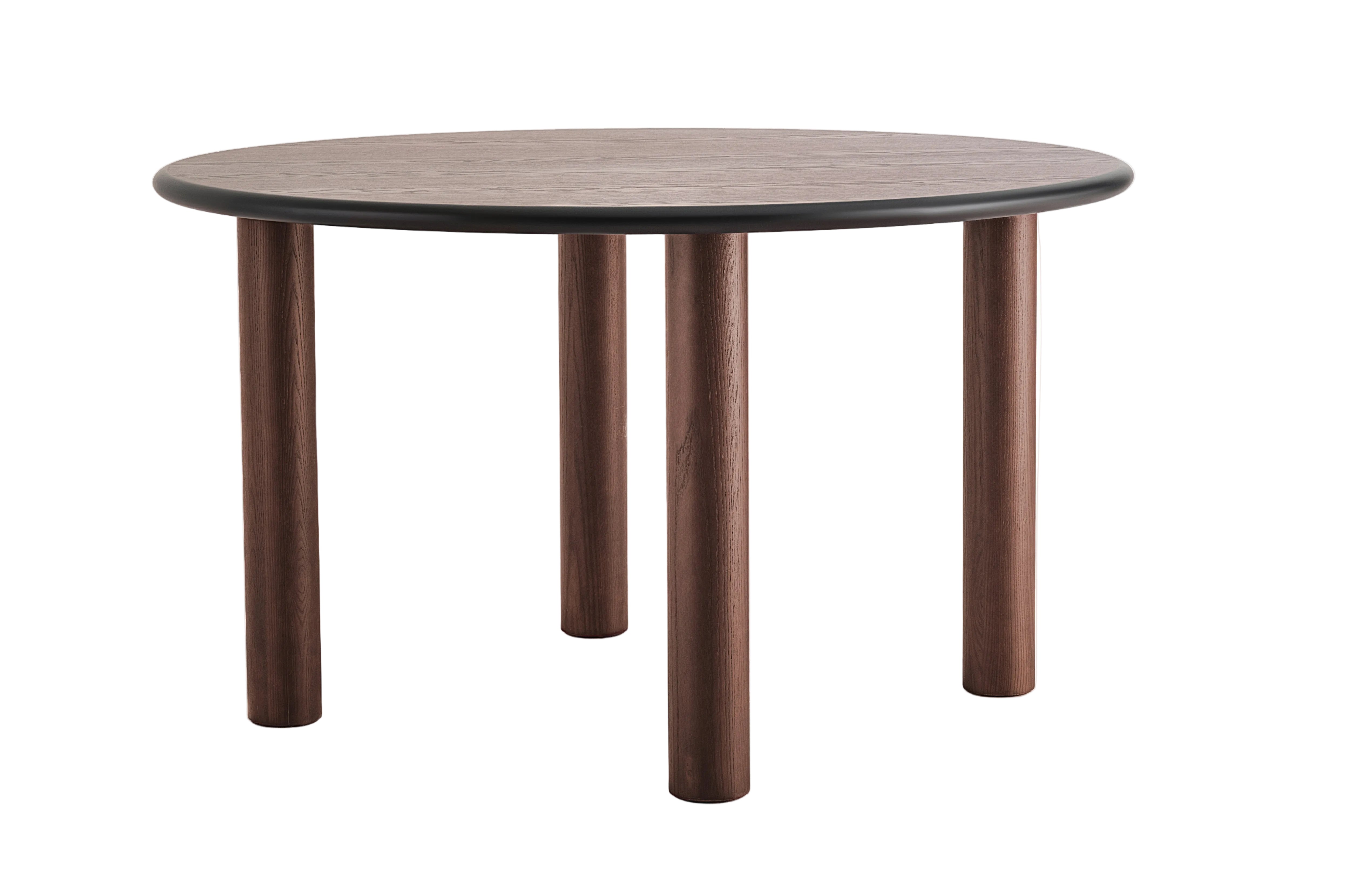 Runder Tisch PAUL aus braunem Eschenholz