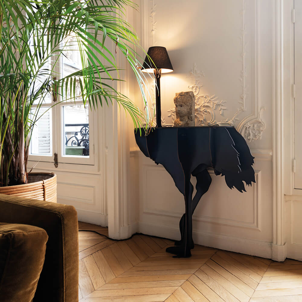 Konsolentisch mit Lampe DIVA LUCIA in Schwarz