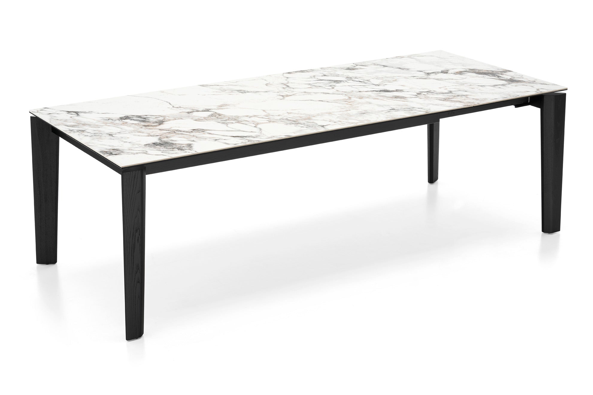 Extendable table DOGMA with white top and black base