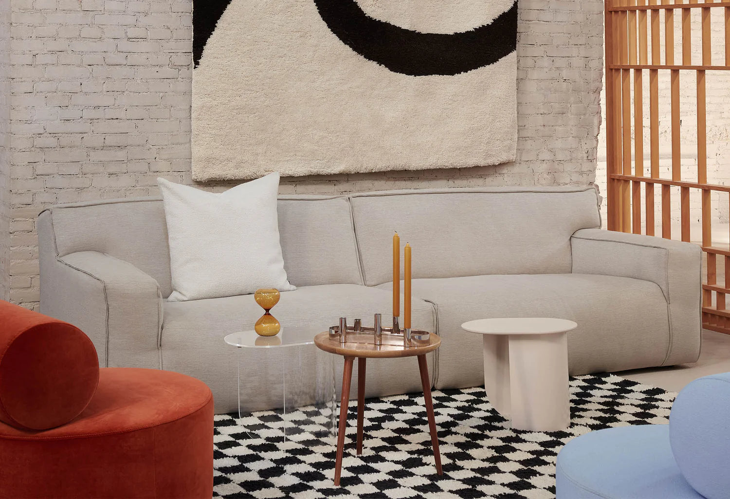 PLATEAU Side Table in Caramel Orange