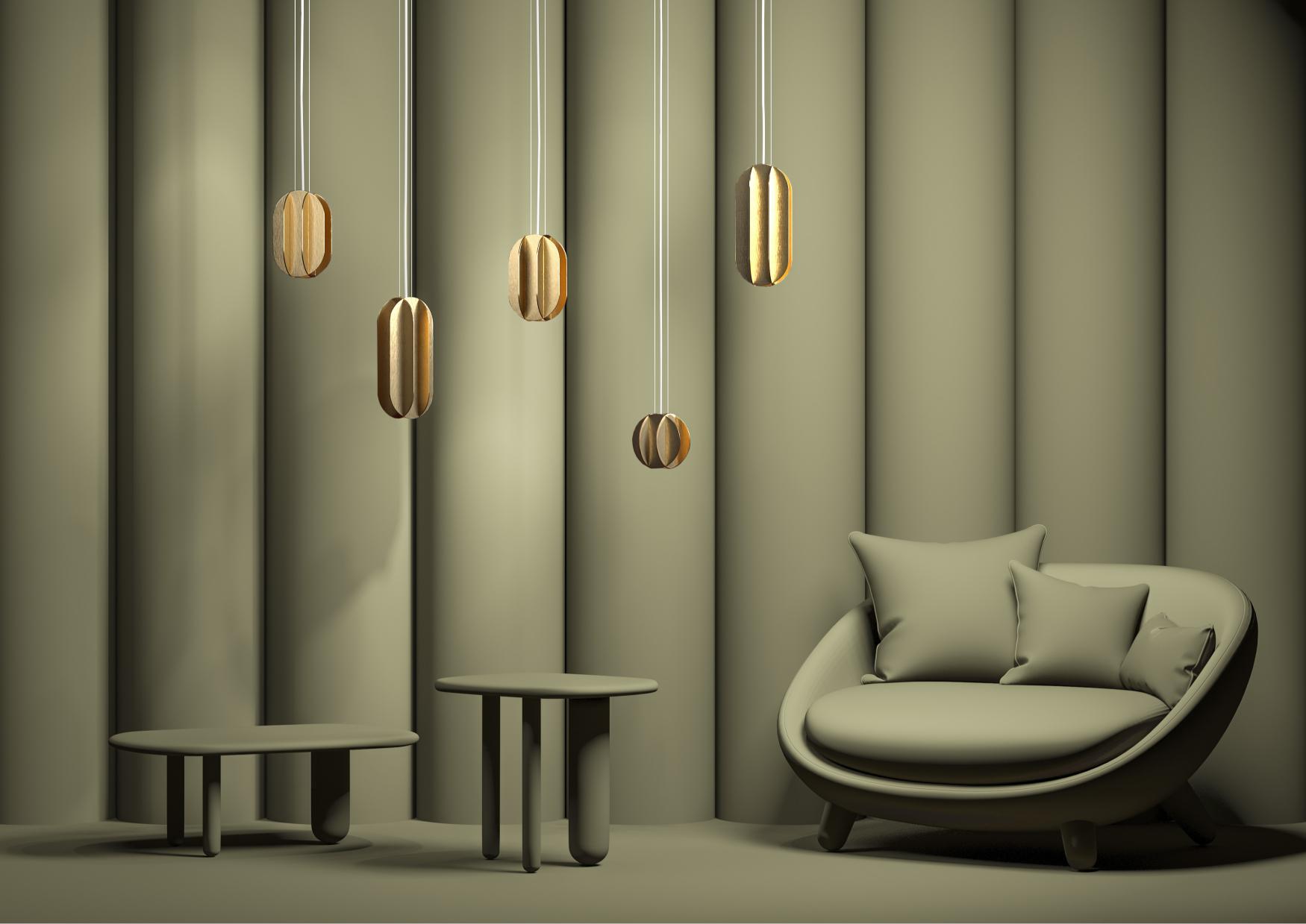 Round Pendant Lamp EL Brass