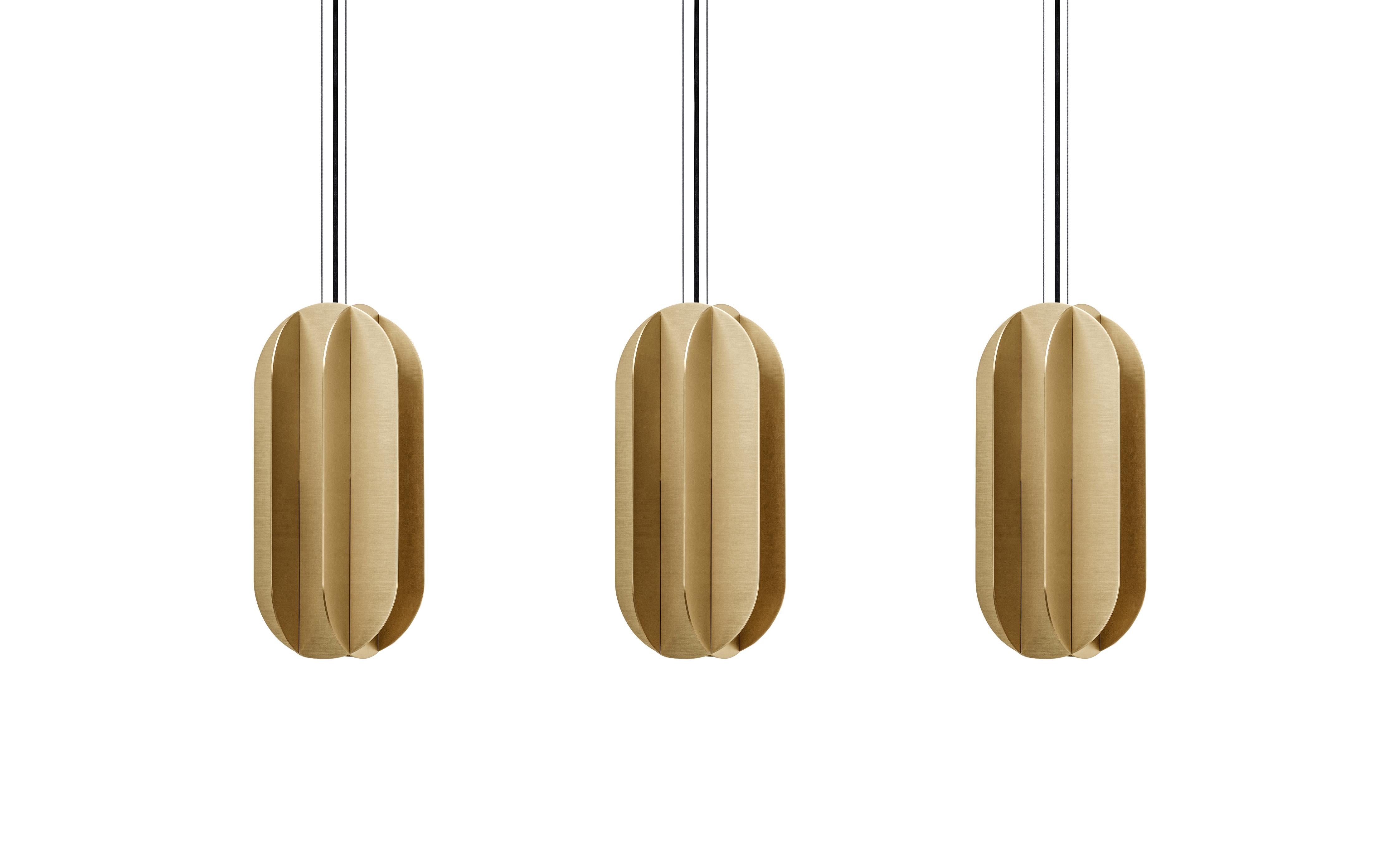 Oval pendant lamp EL brass