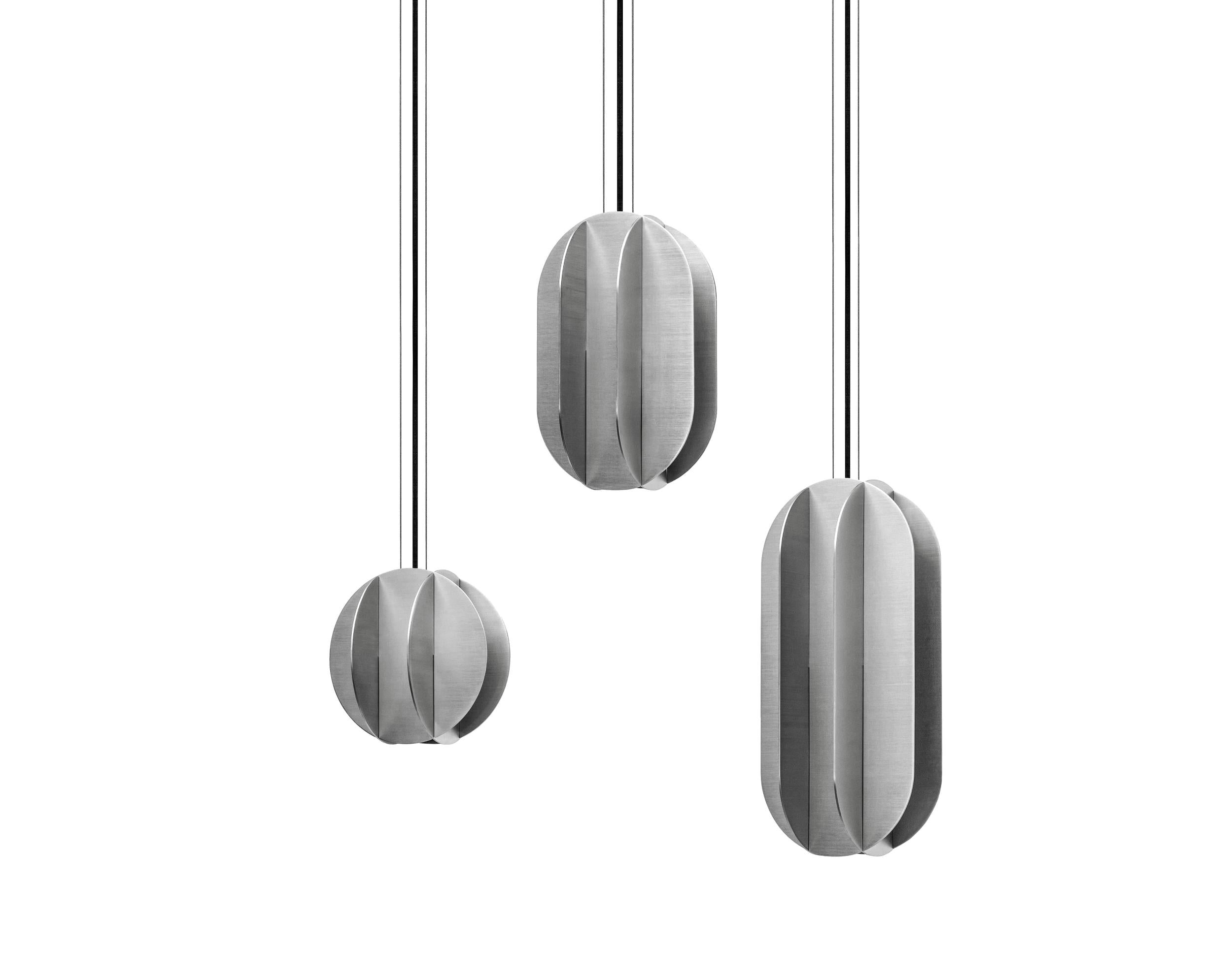 Oval pendant lamp EL steel
