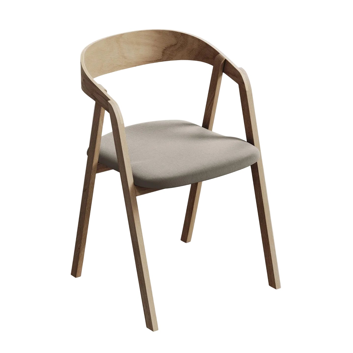 Samtstuhl ERIKA taupe mit Buchenbasis