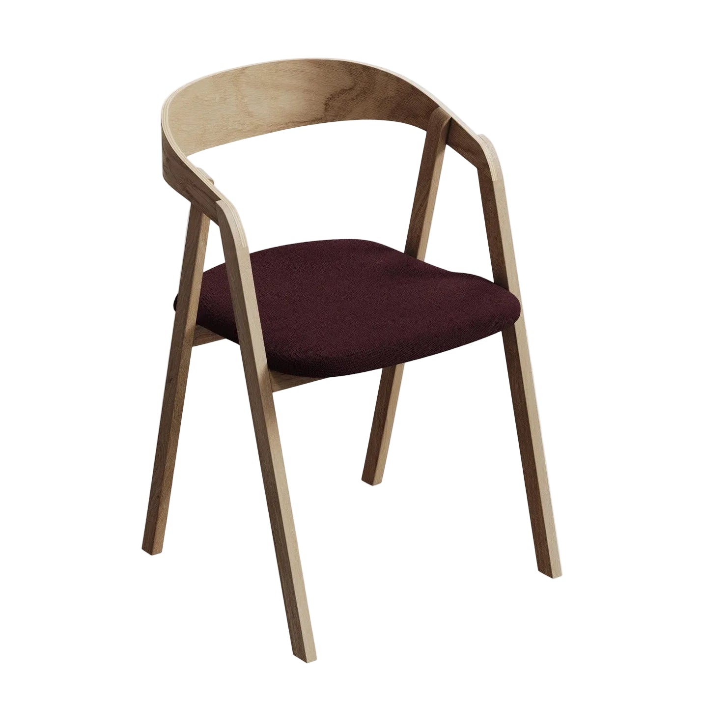 Stuhl ERIKA bordeaux mit Buchenbasis