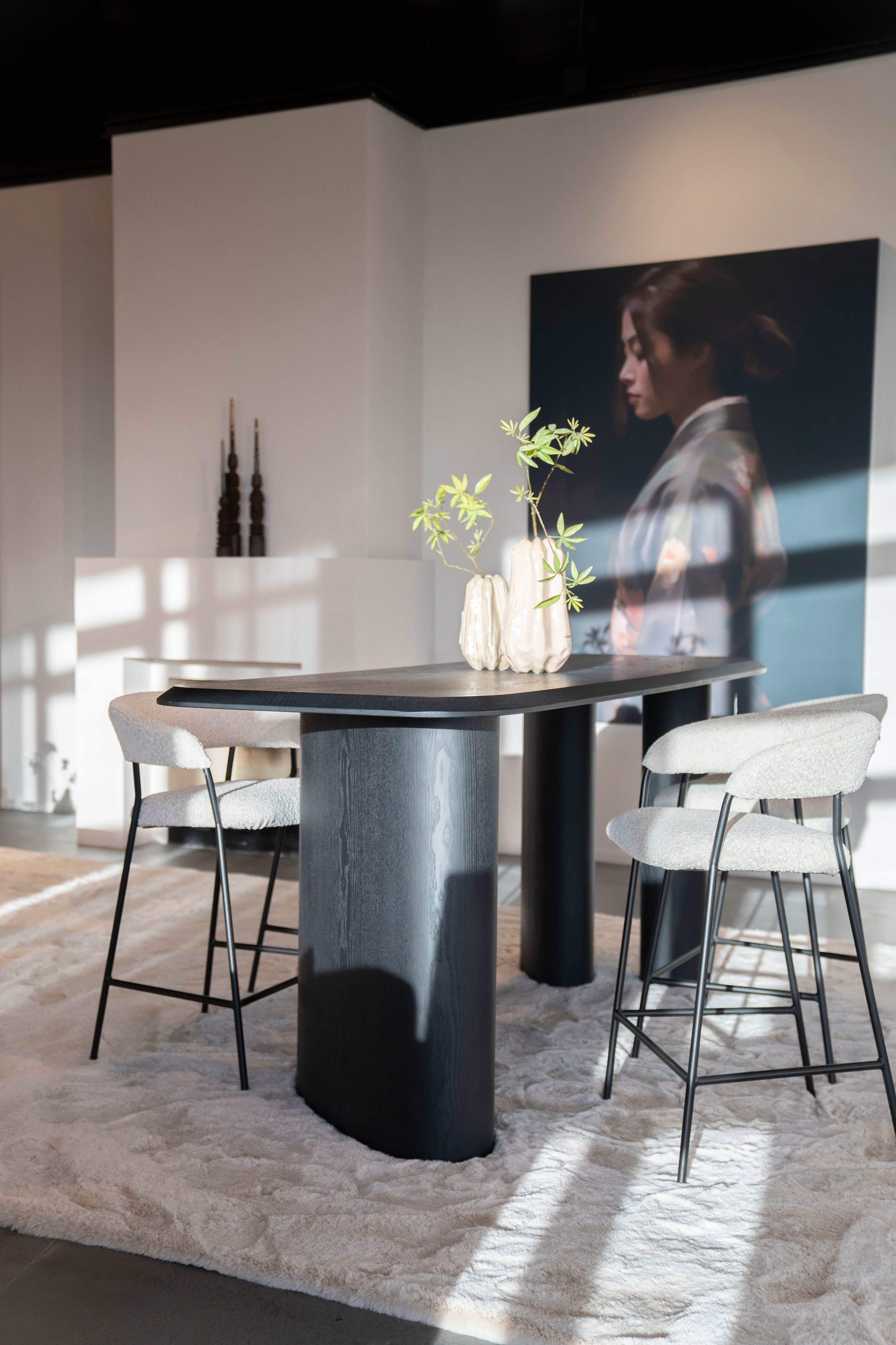 Bartisch WALTER schwarz Eichenfurnier