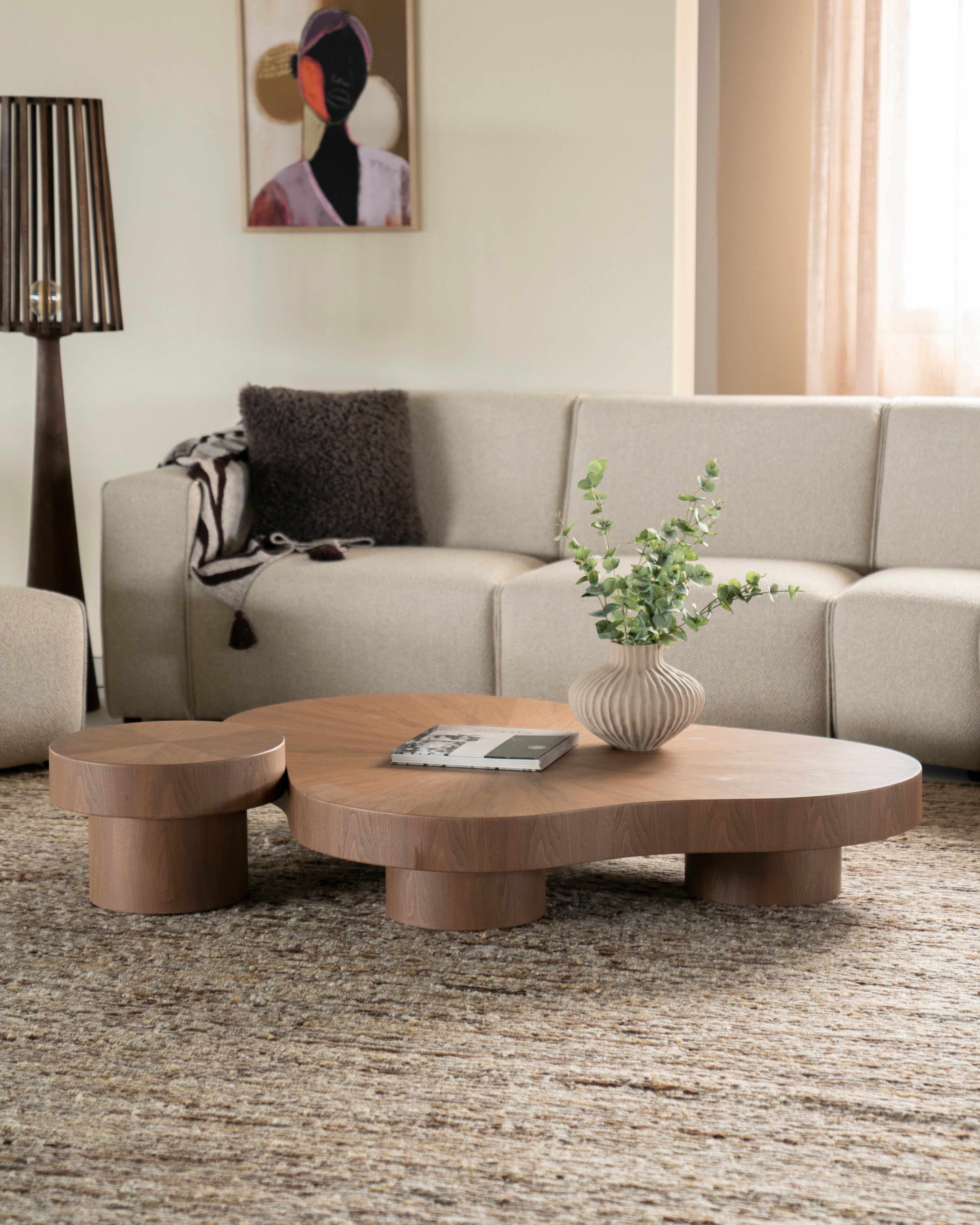 BOBBIE walnut veneer coffee table