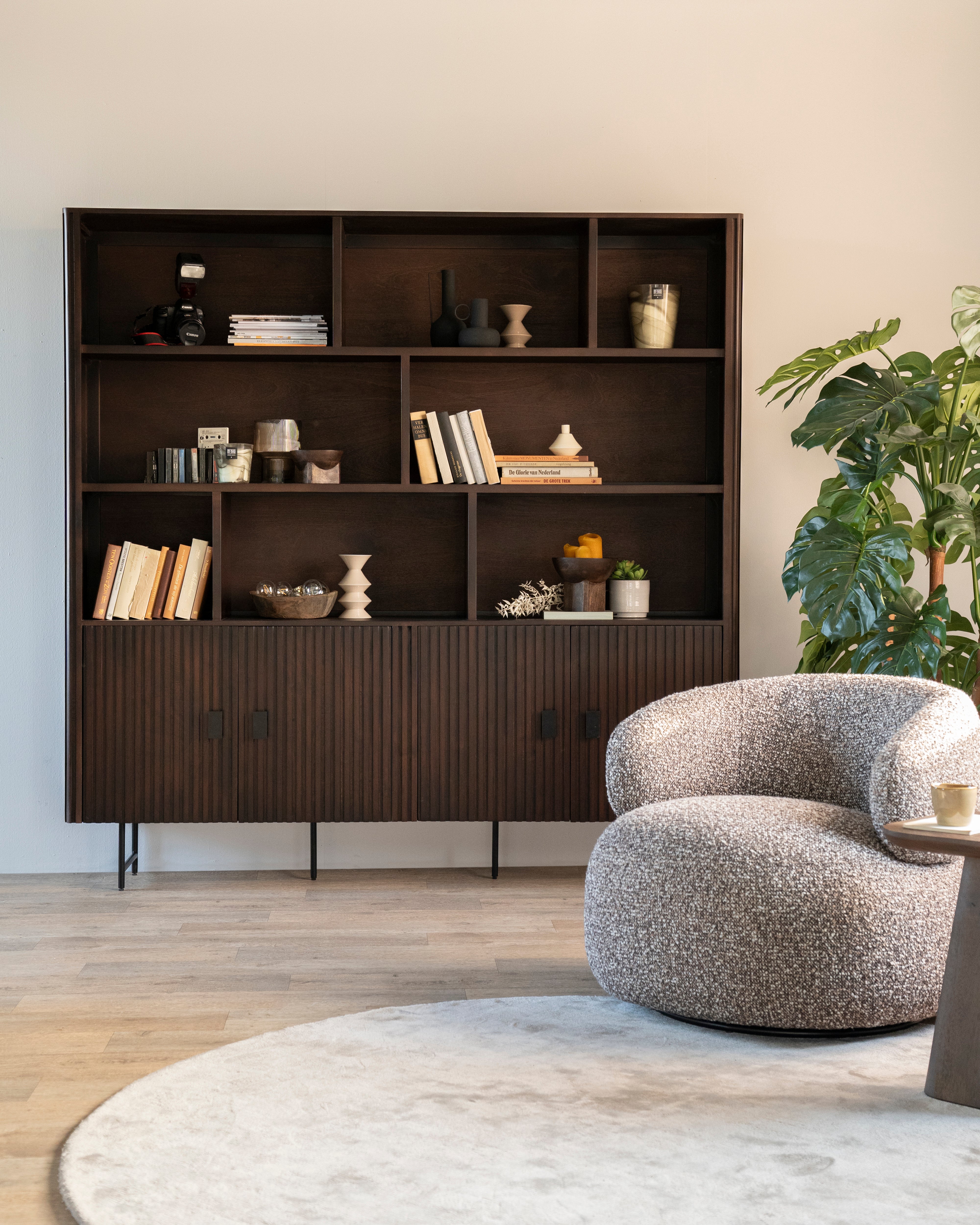 Regál REMI ciemnobrązowe drewno mango