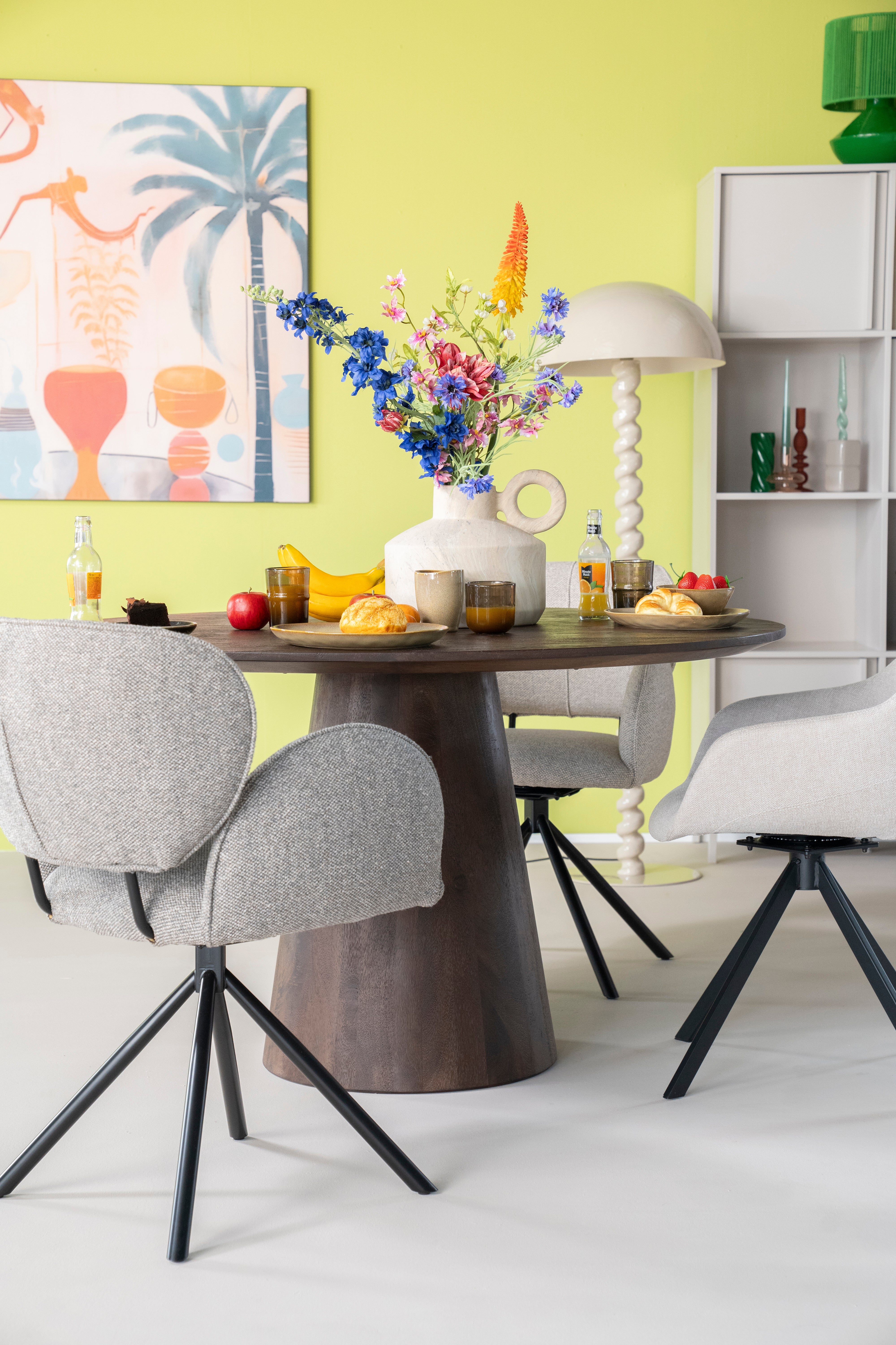 ROSALIN Chair Beige with Black Base