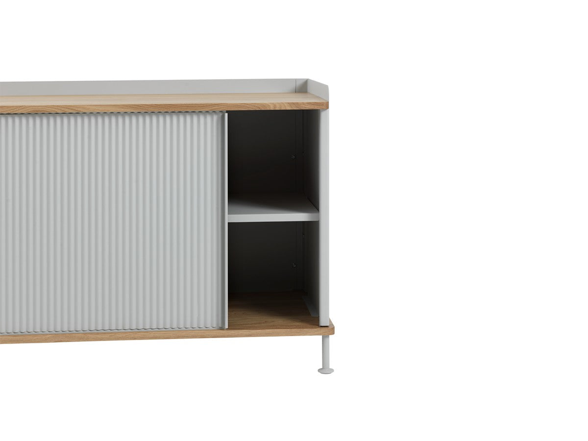 ENFOLD Chest of Drawers Gray with Oak Top