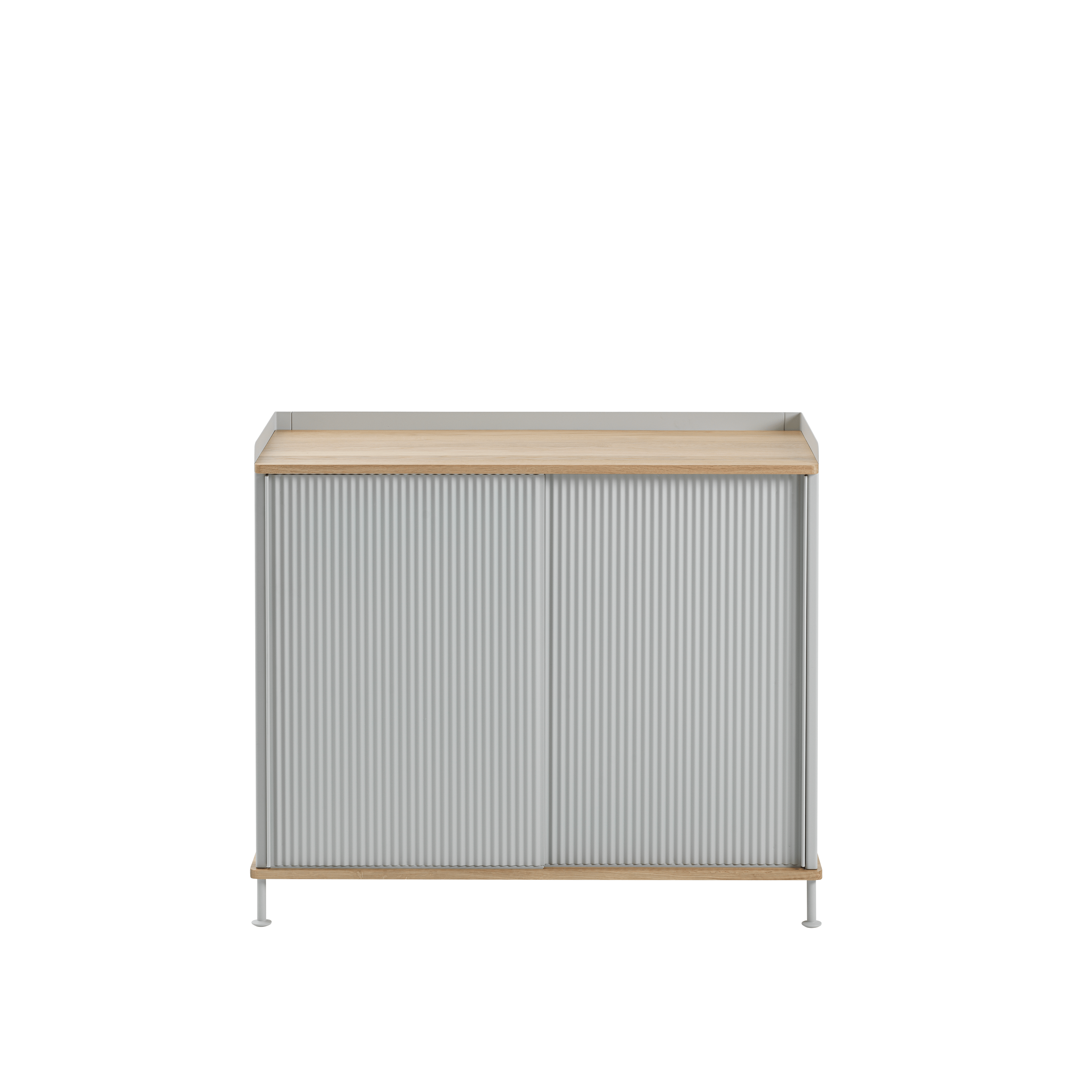 ENFOLD Cabinet Gray with Oak Top