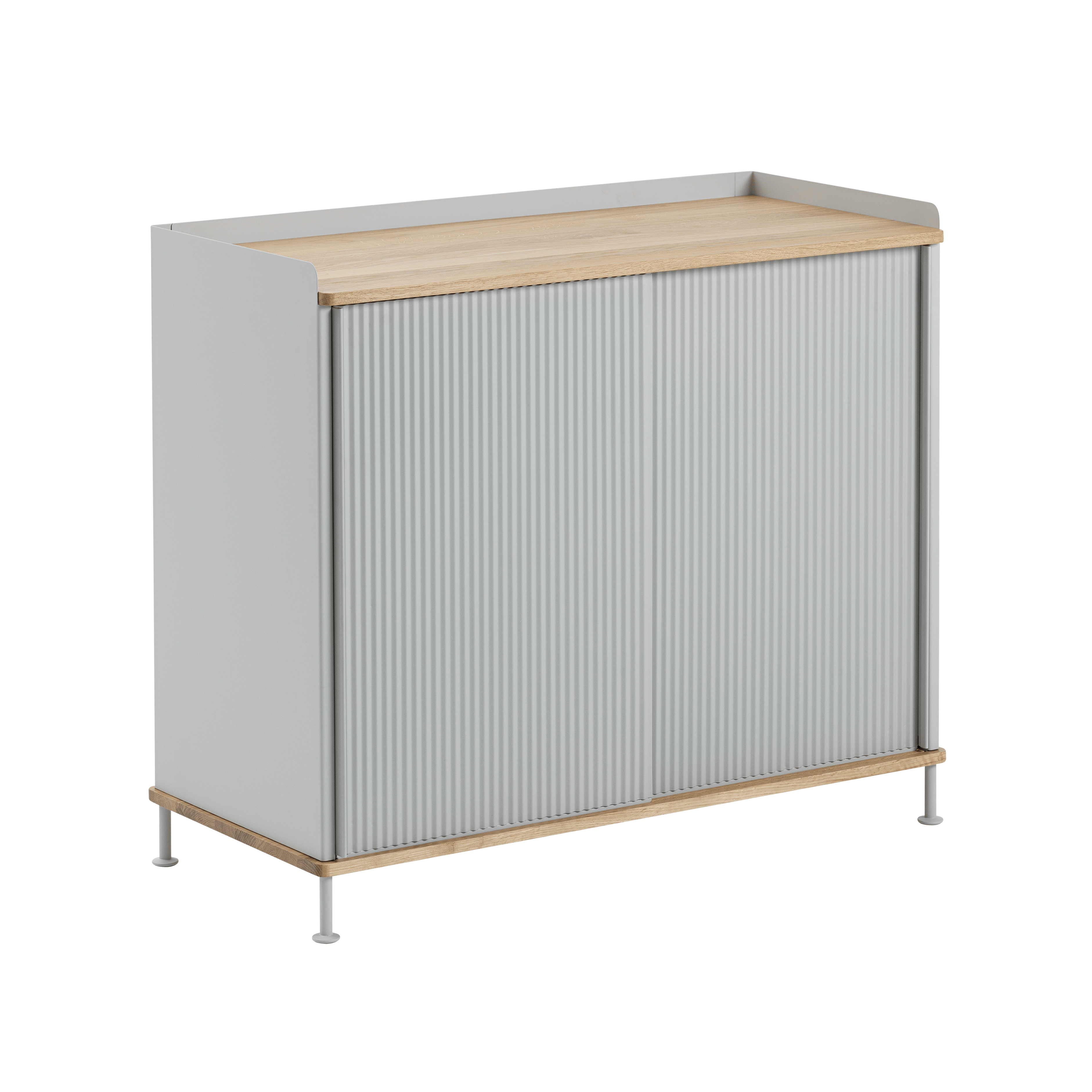 ENFOLD Cabinet Gray with Oak Top