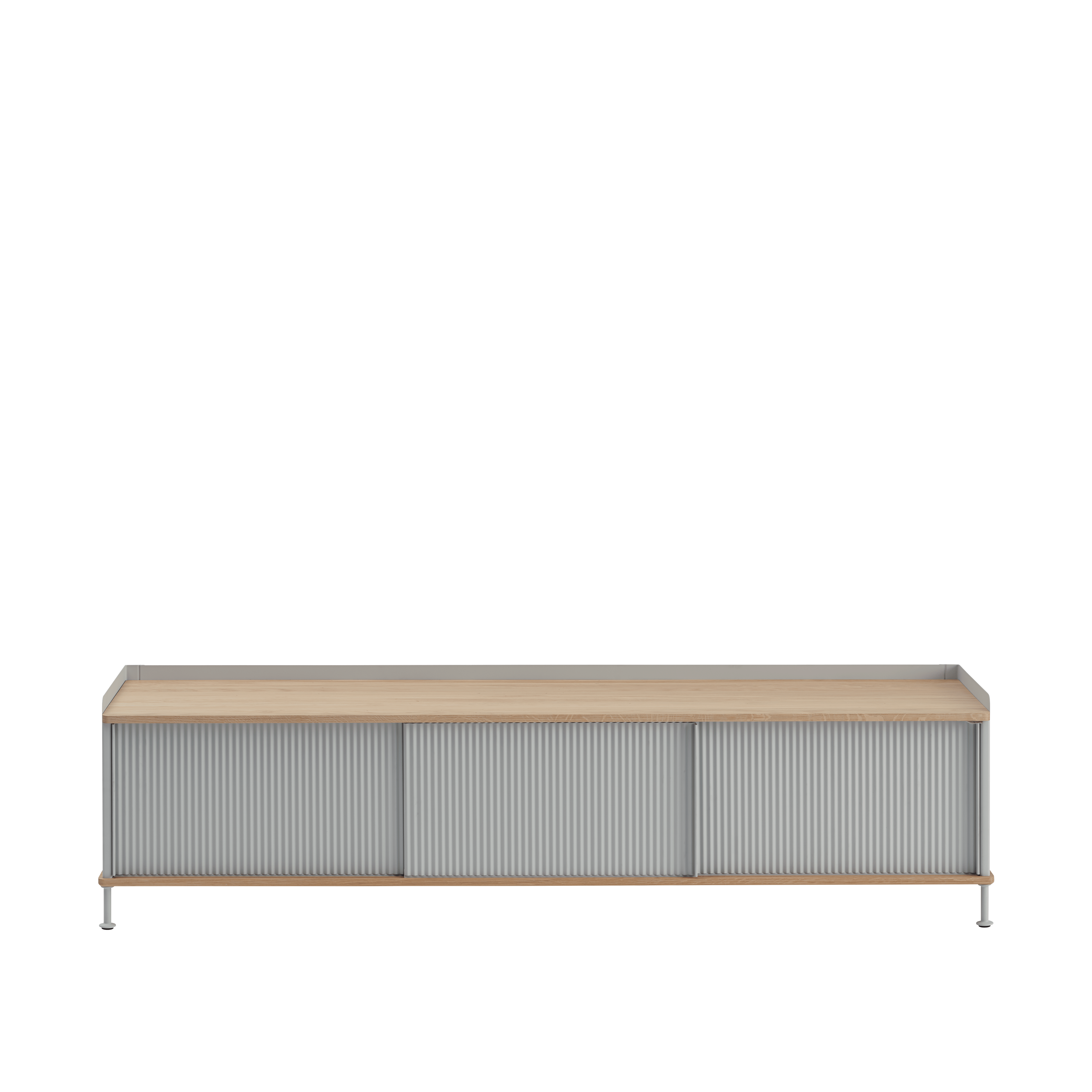 RTV-Sideboard ENFOLD grau mit Eichenplatte