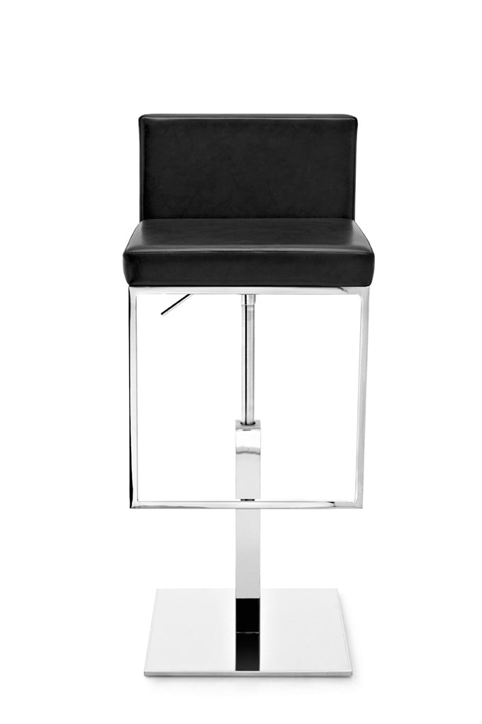 Barhocker EVEN PLUS mit schwarzem Sitz und verchromtem Gestell