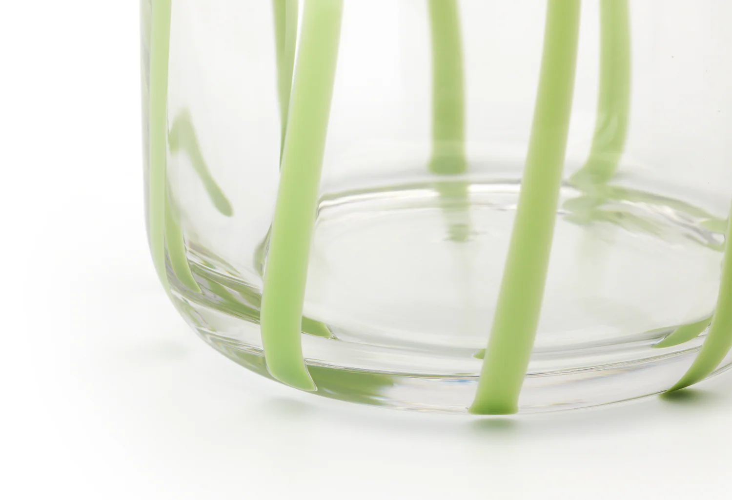 Striped Green Glass Carafe