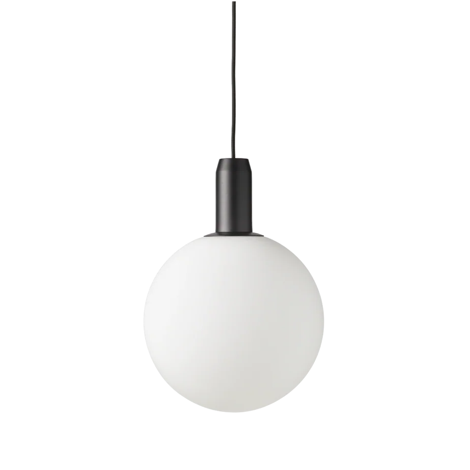 ORB pendant lamp white glass with black