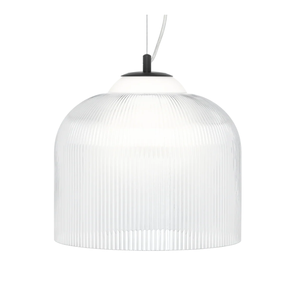 Pendelleuchte AYLA mit geriffeltem Glas