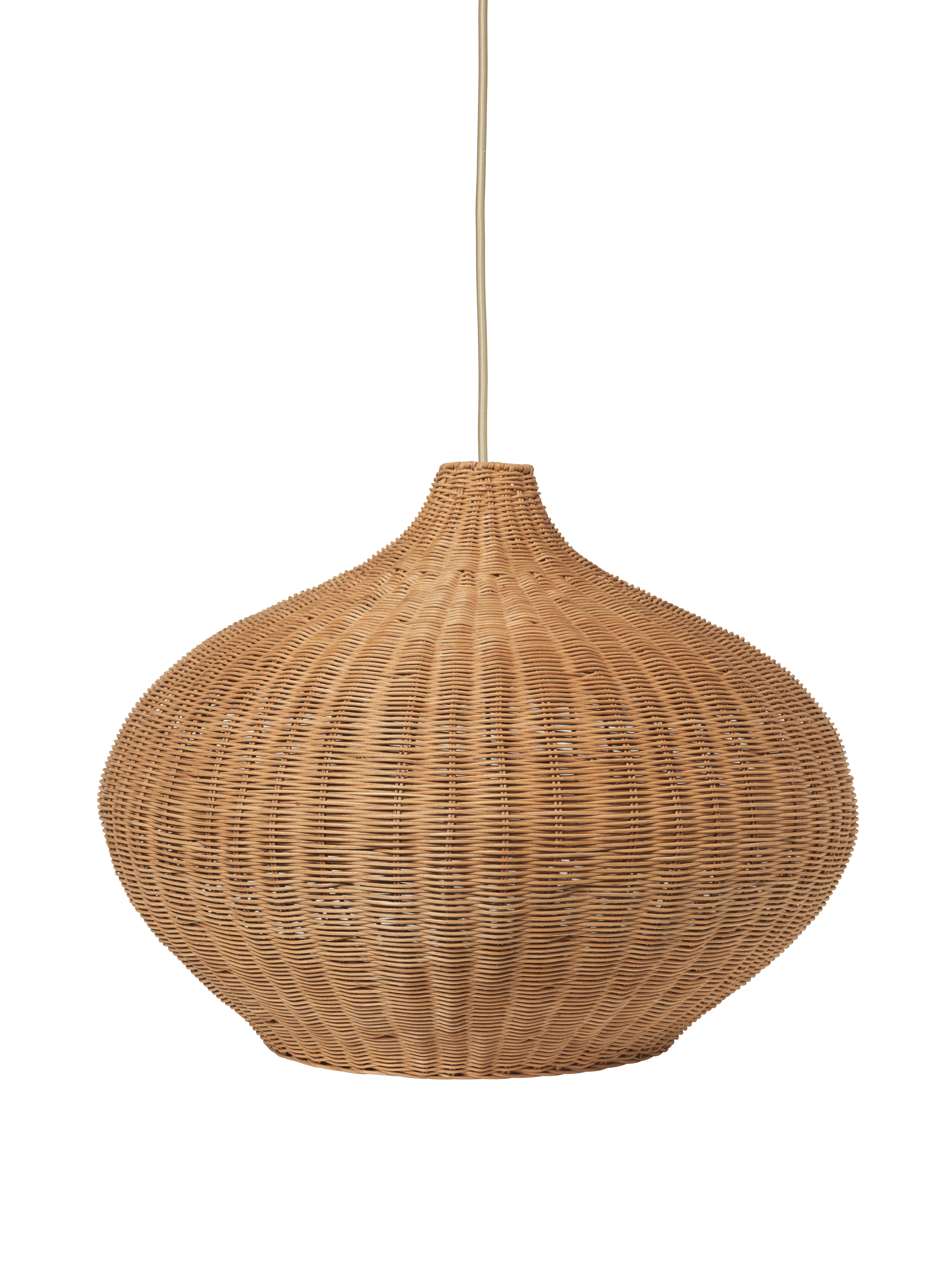 Geflochtener Bauchrattan -Lampenschirm