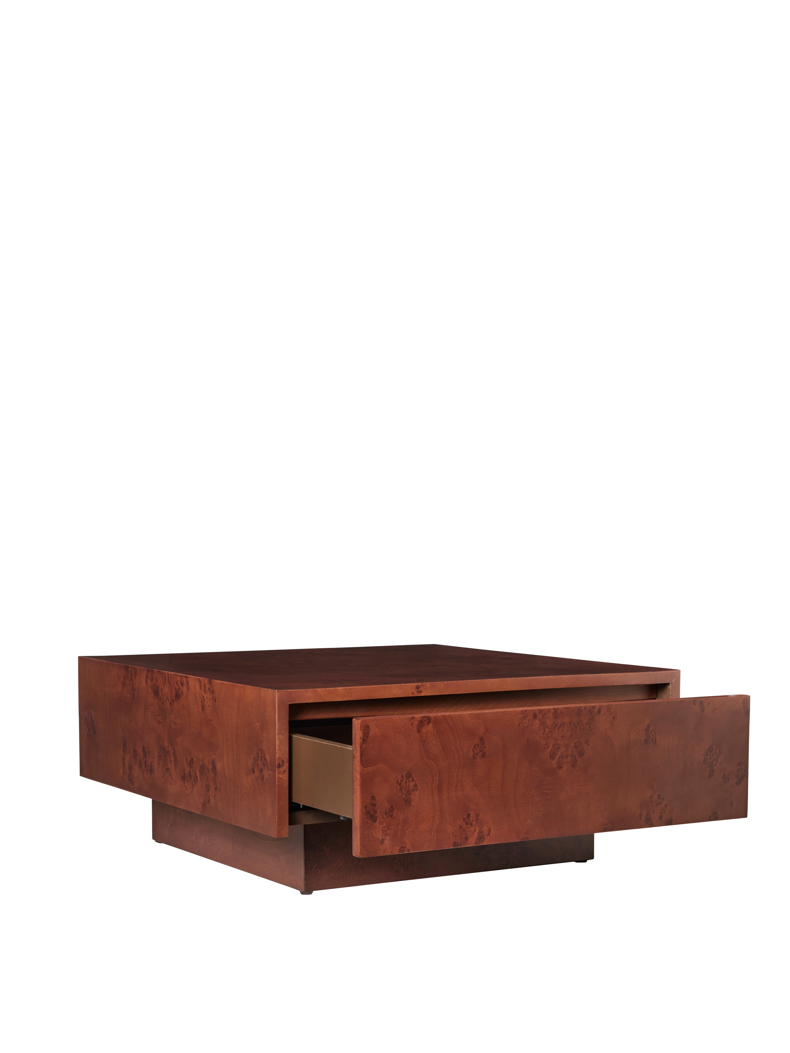 Couchtisch mit Schublade BURL braun Furnier aus Pappelholz