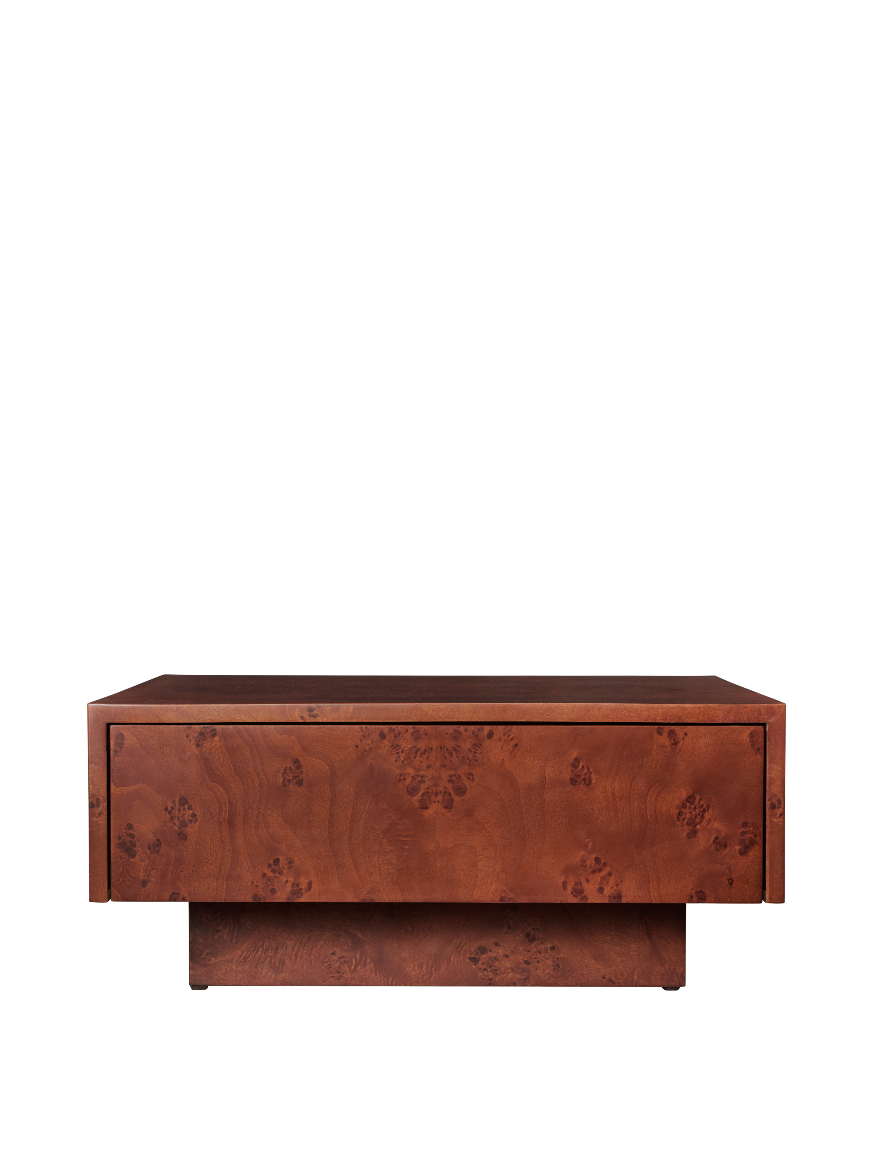 Couchtisch mit Schublade BURL braun Furnier aus Pappelholz