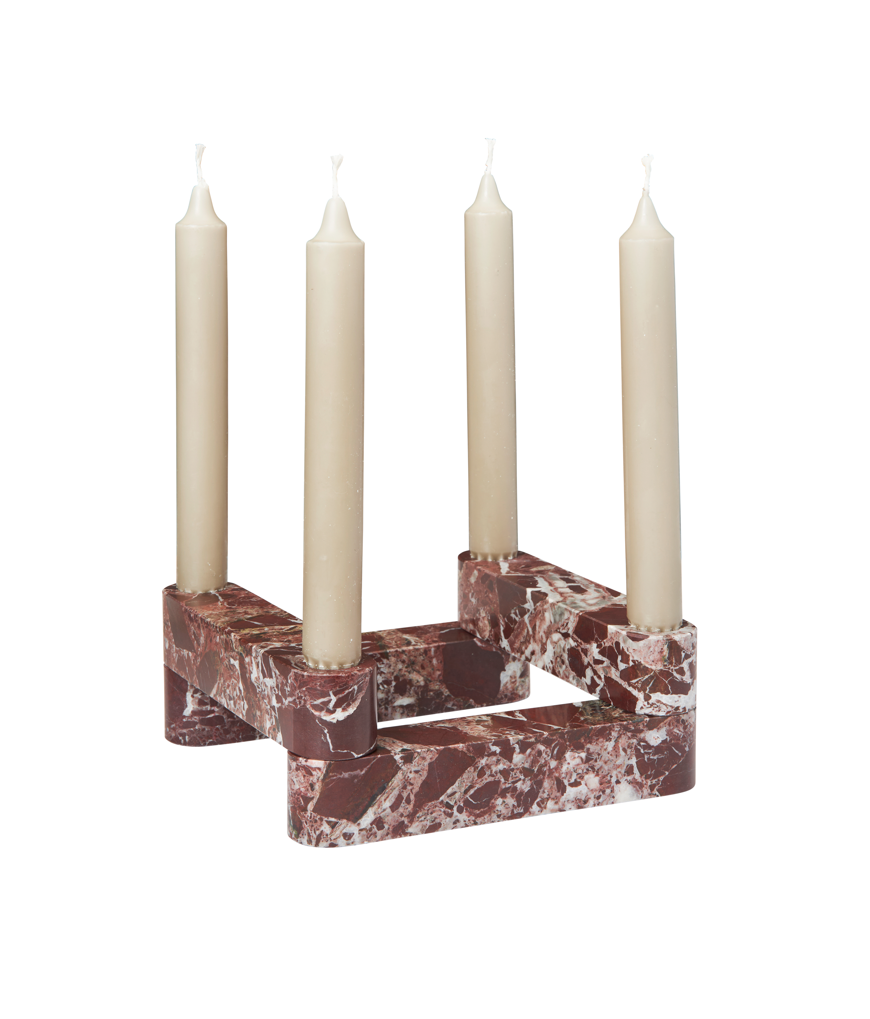 Świecznik modułowy NEWEL brązowy marmur