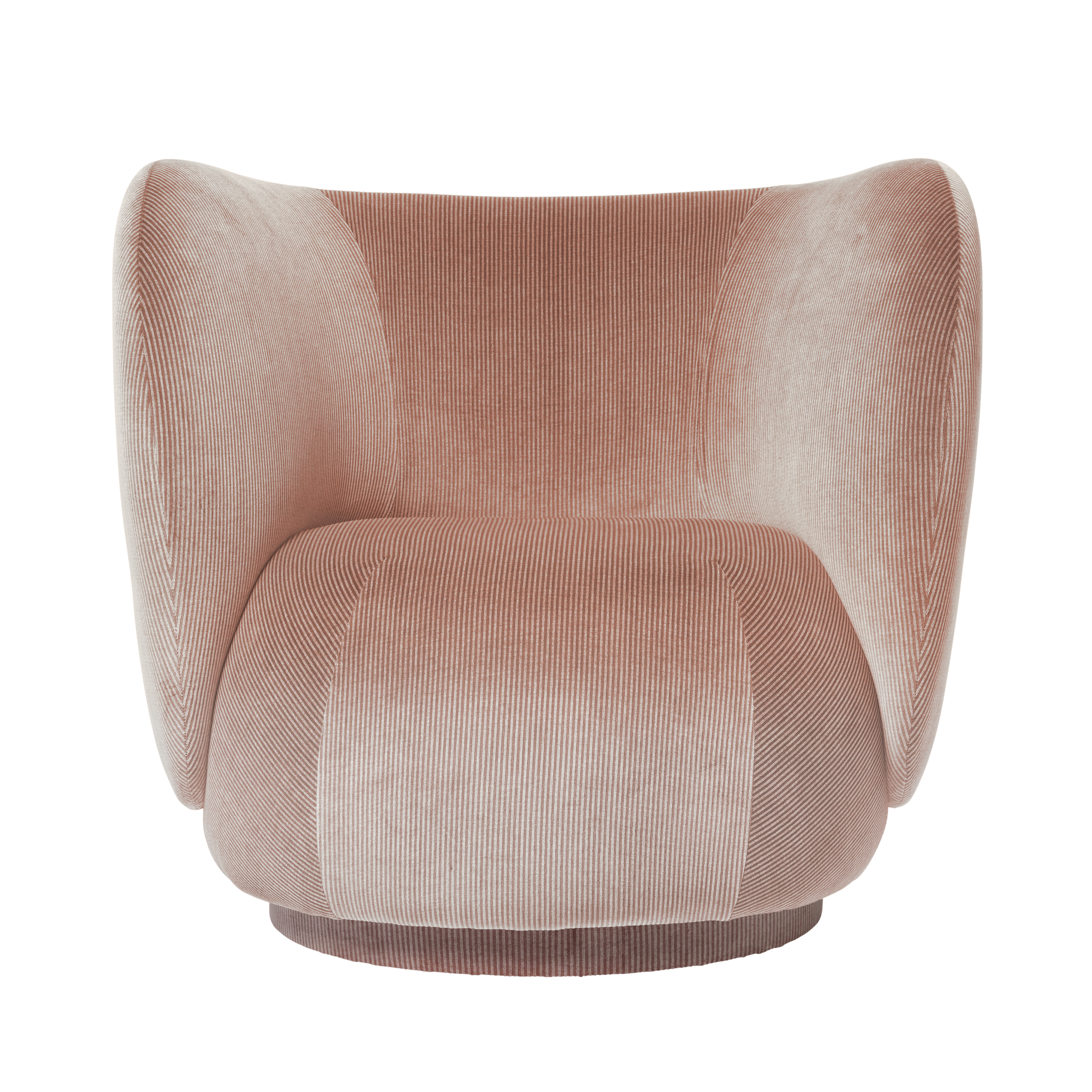 Drehstuhl RICO LOUNGE Devoré Velvet rosa