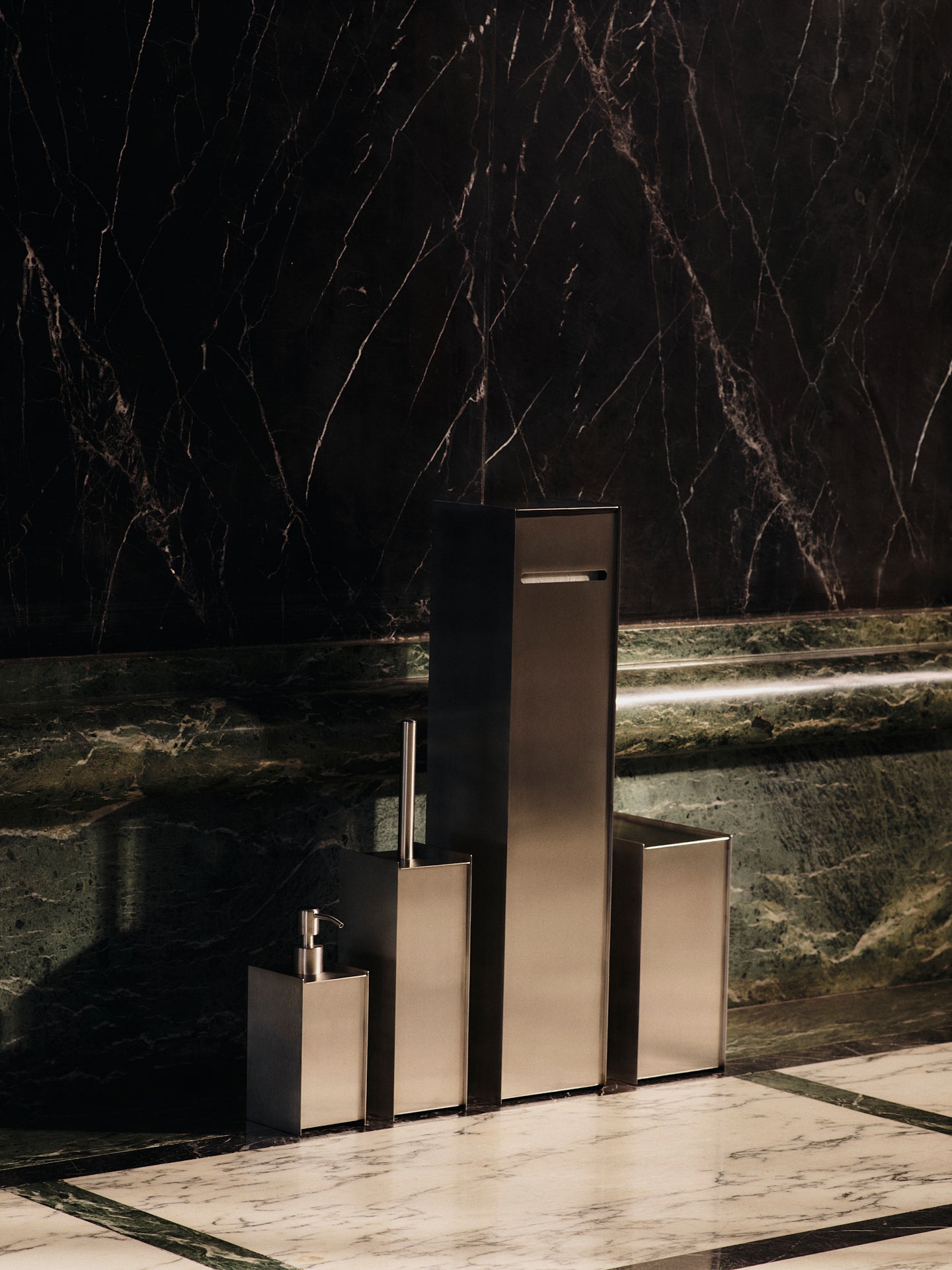 SAMA brushed steel trash can