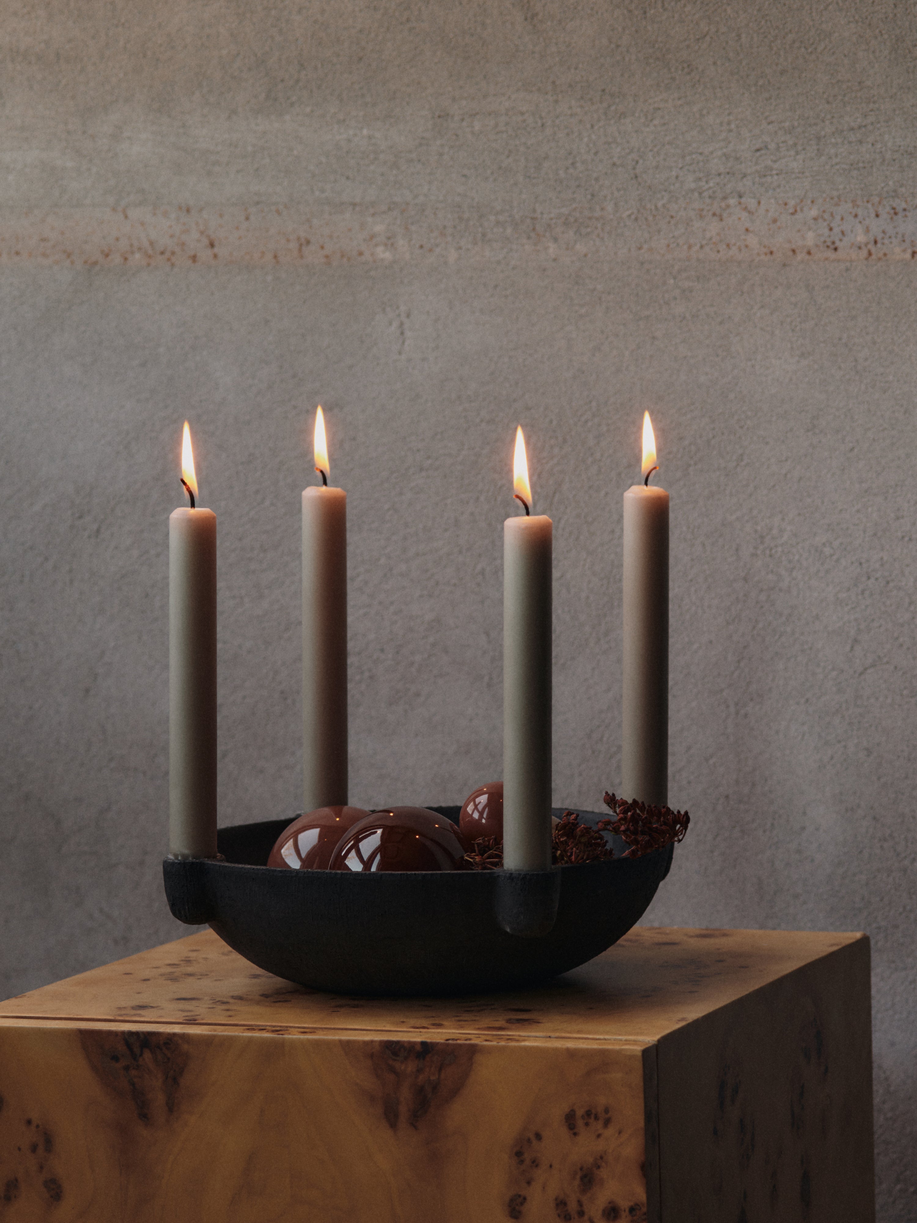 Kerzenhalter BOWL schwarze Keramik