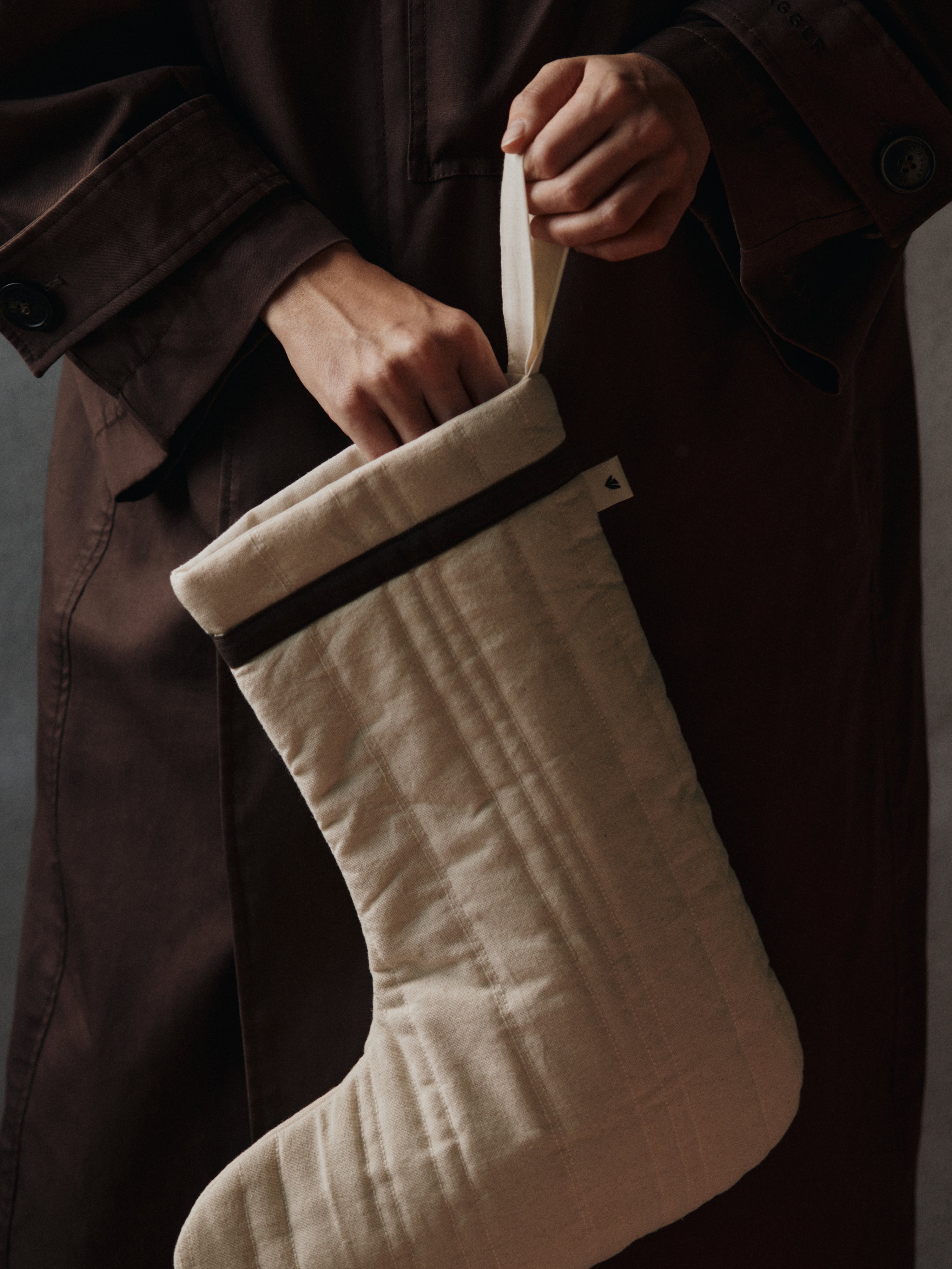 Skarpeta na prezenty VARI QUILTED CHRISTMAS STOCKING grün mit Weiß