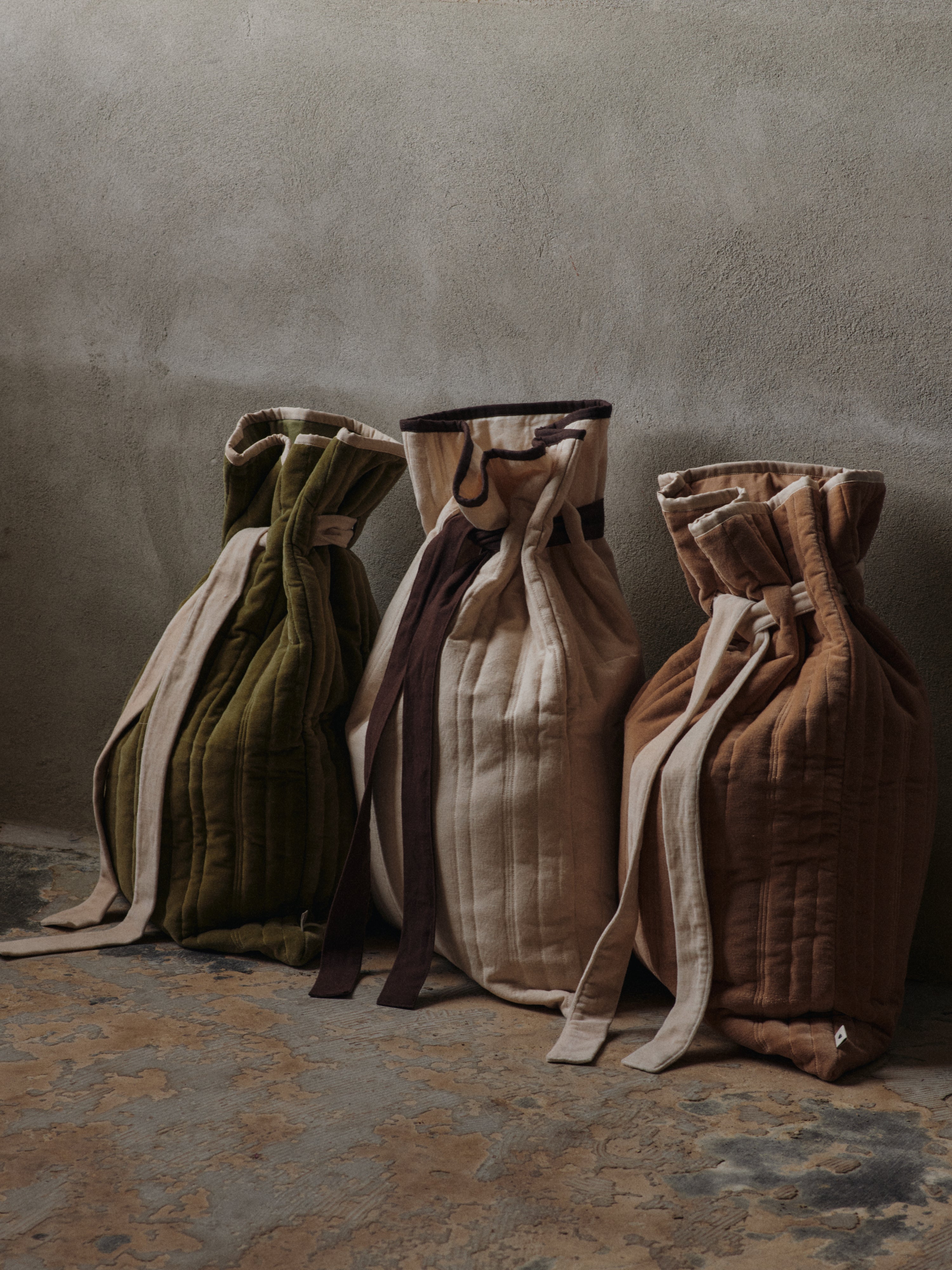 Geschenkbeutel VARI QUILTED SACK braun mit Weiß