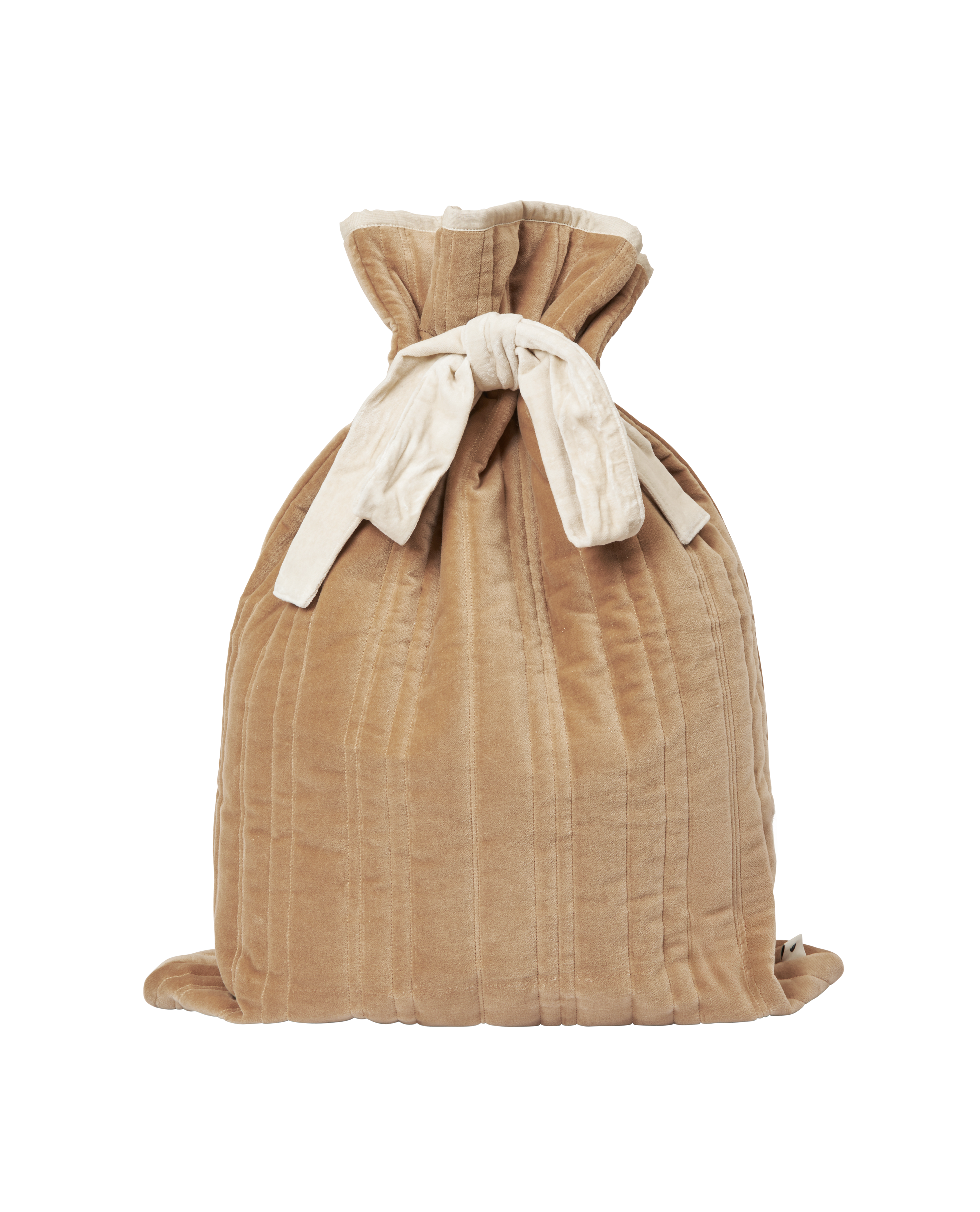 VARI QUILTED SACK gift bag brown with white