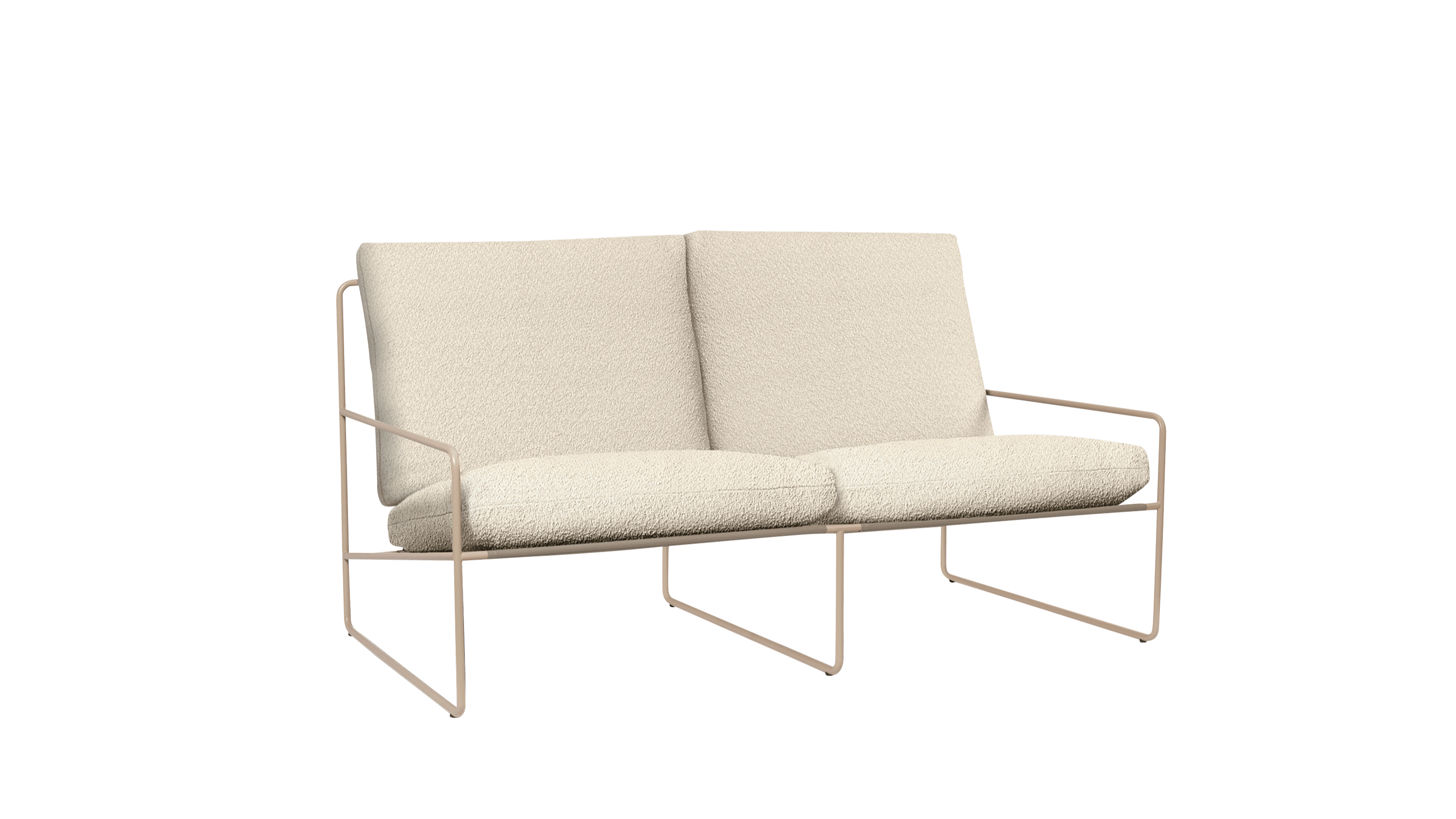 2-seater outdoor sofa DESERT broken white with beige base