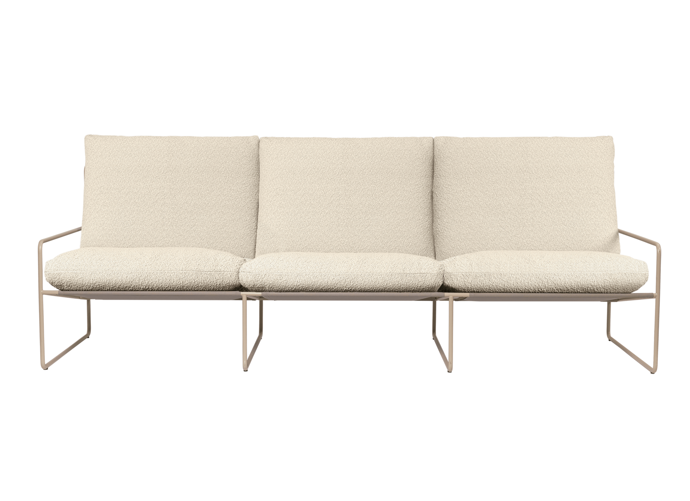 Sofa 3-Sitzer für den Außenbereich DESERT gebrochenes Weiß mit beigem Gestell