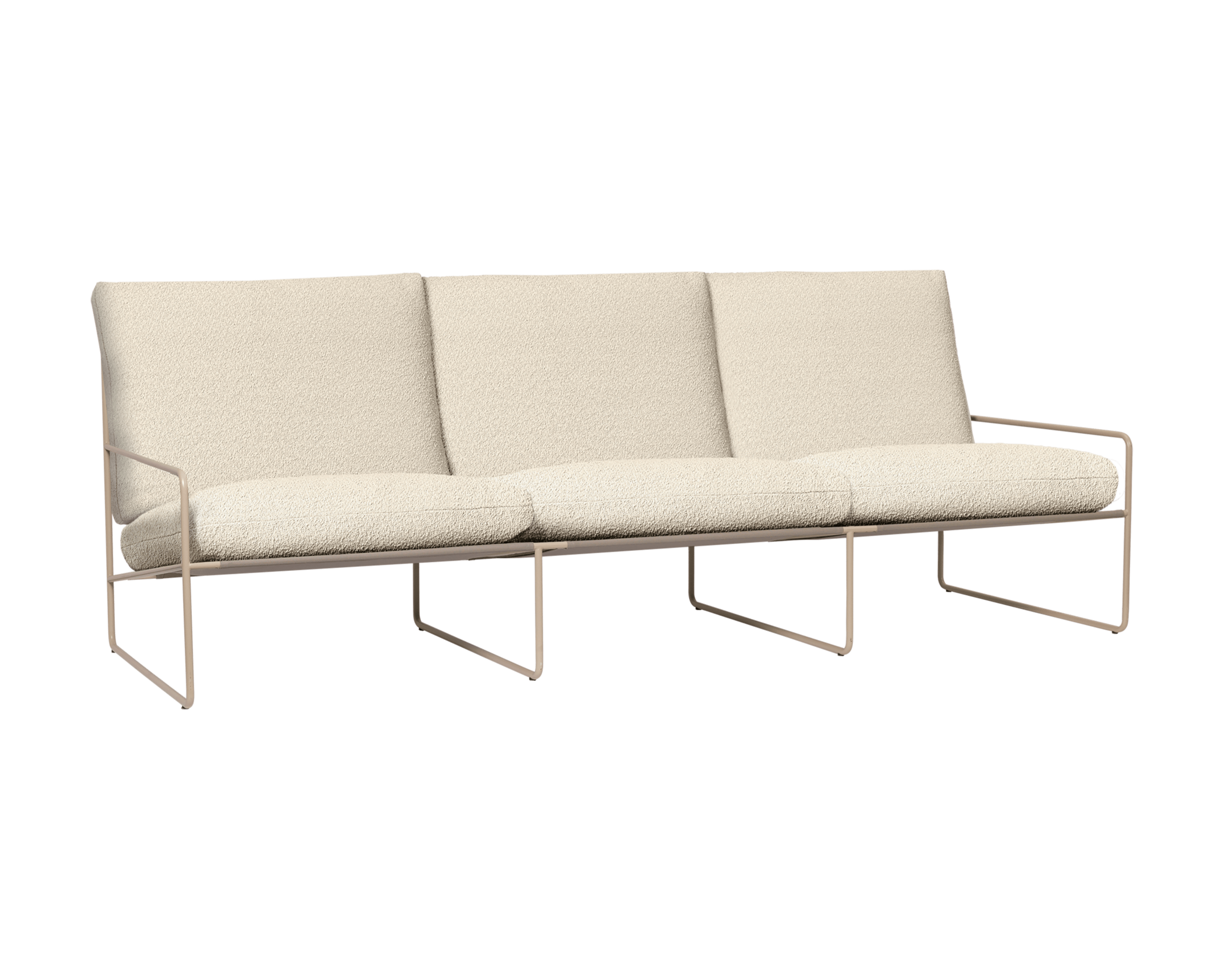 Sofa 3-Sitzer für den Außenbereich DESERT gebrochenes Weiß mit beigem Gestell