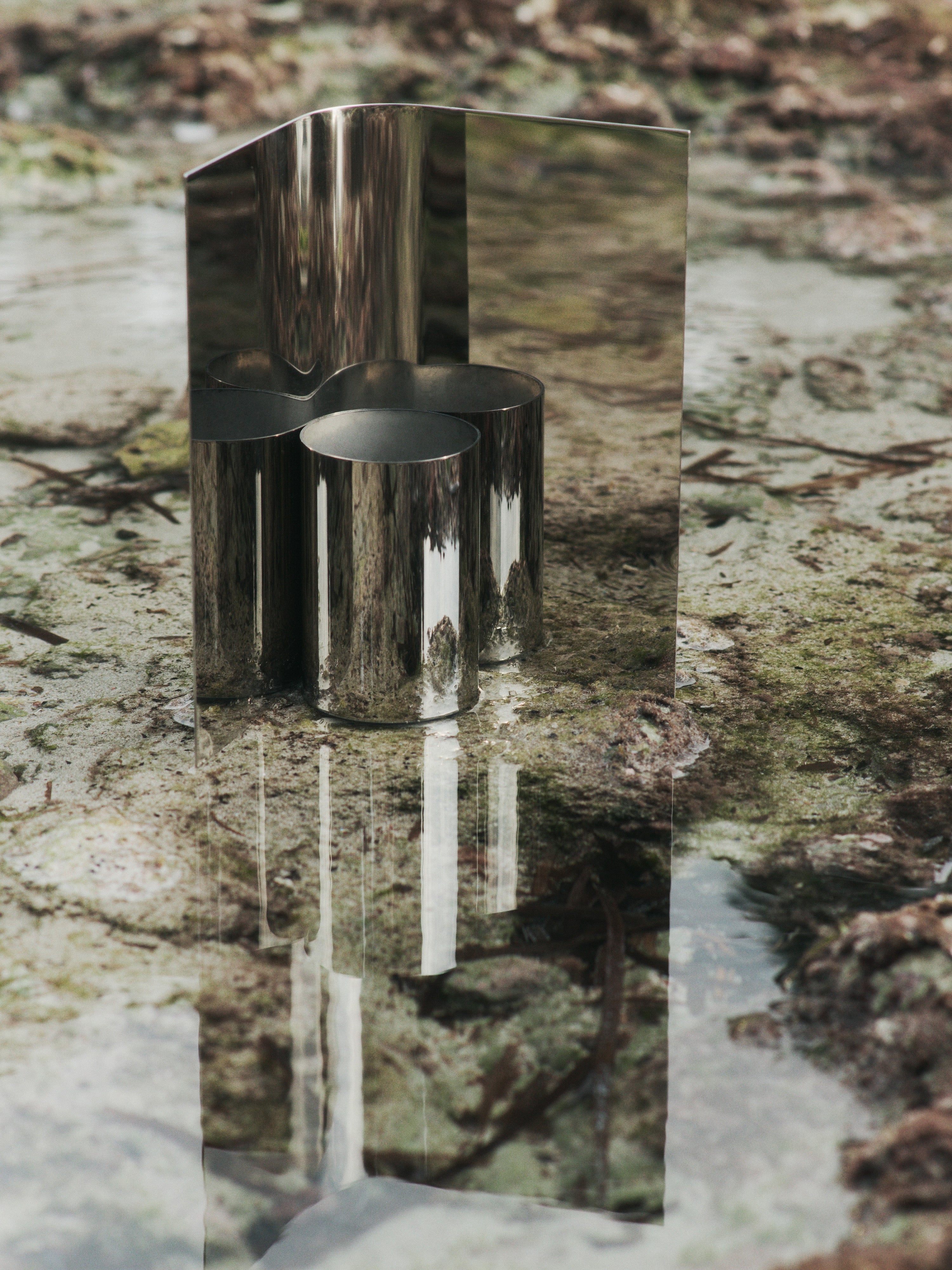 EDDY vase polished stainless steel