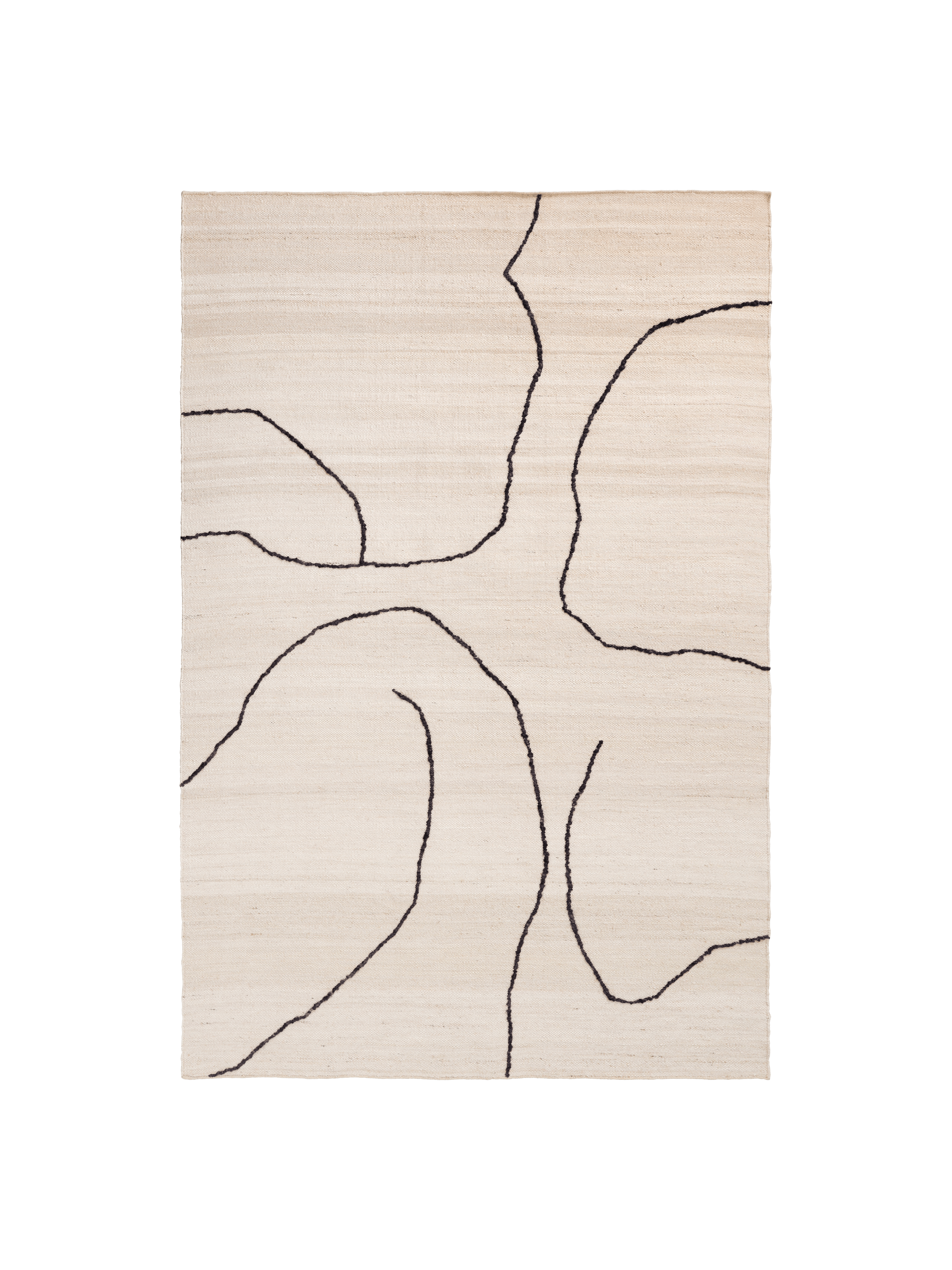 Teppich GESSO gebrochenes Weiß mit dunkler Feige