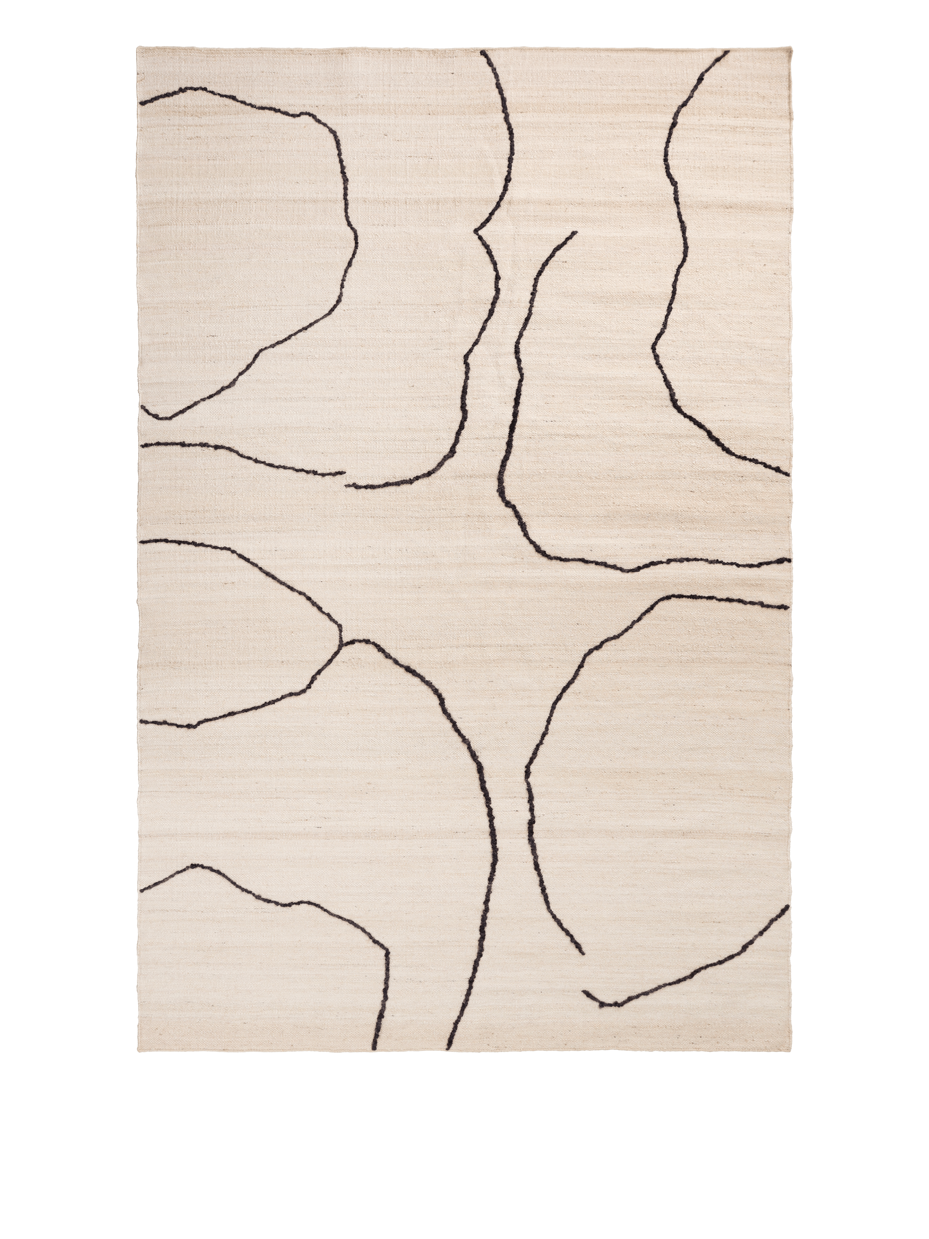 Teppich GESSO gebrochenes Weiß mit dunkler Feige