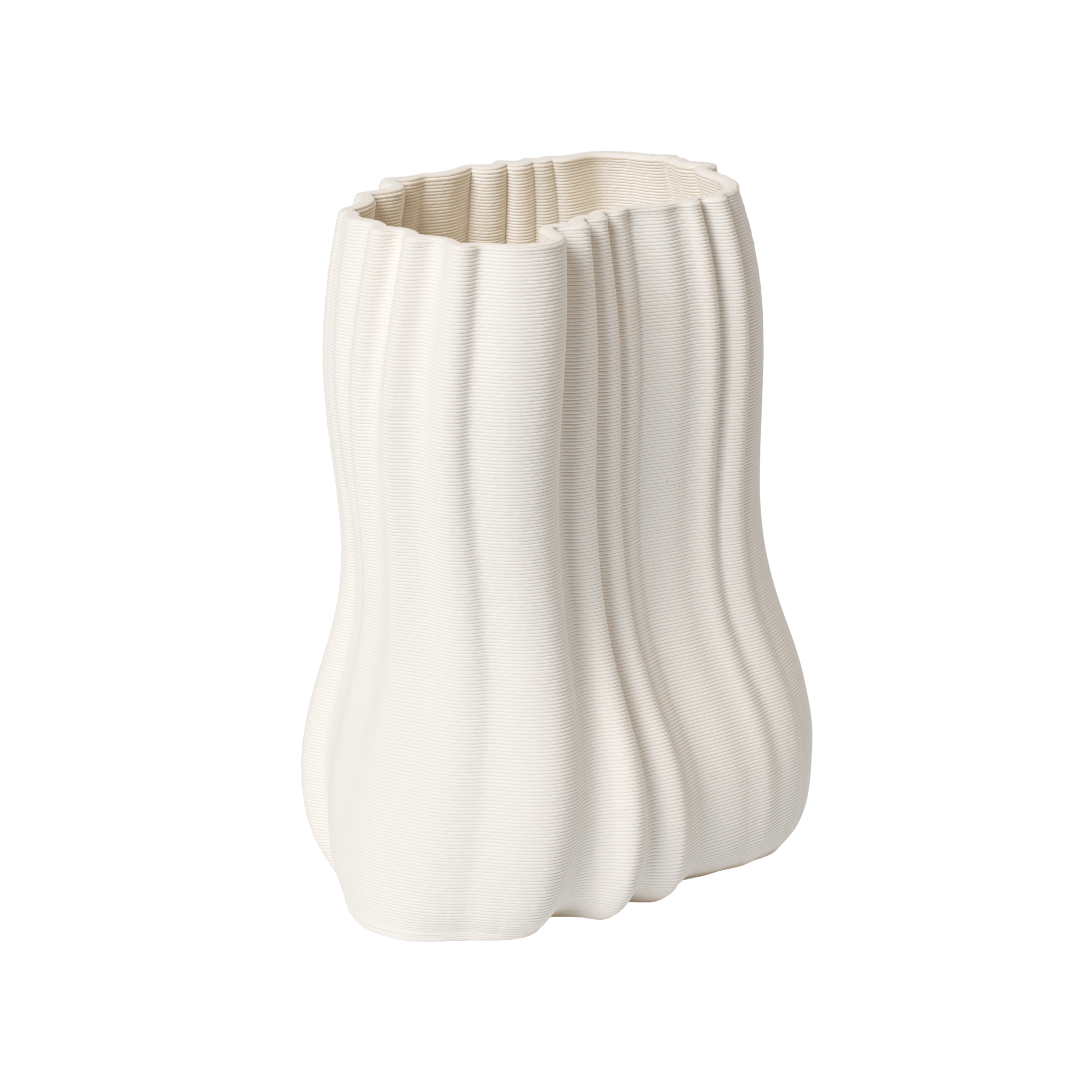 Vase MOIRE LOW gebrochenes Weiß