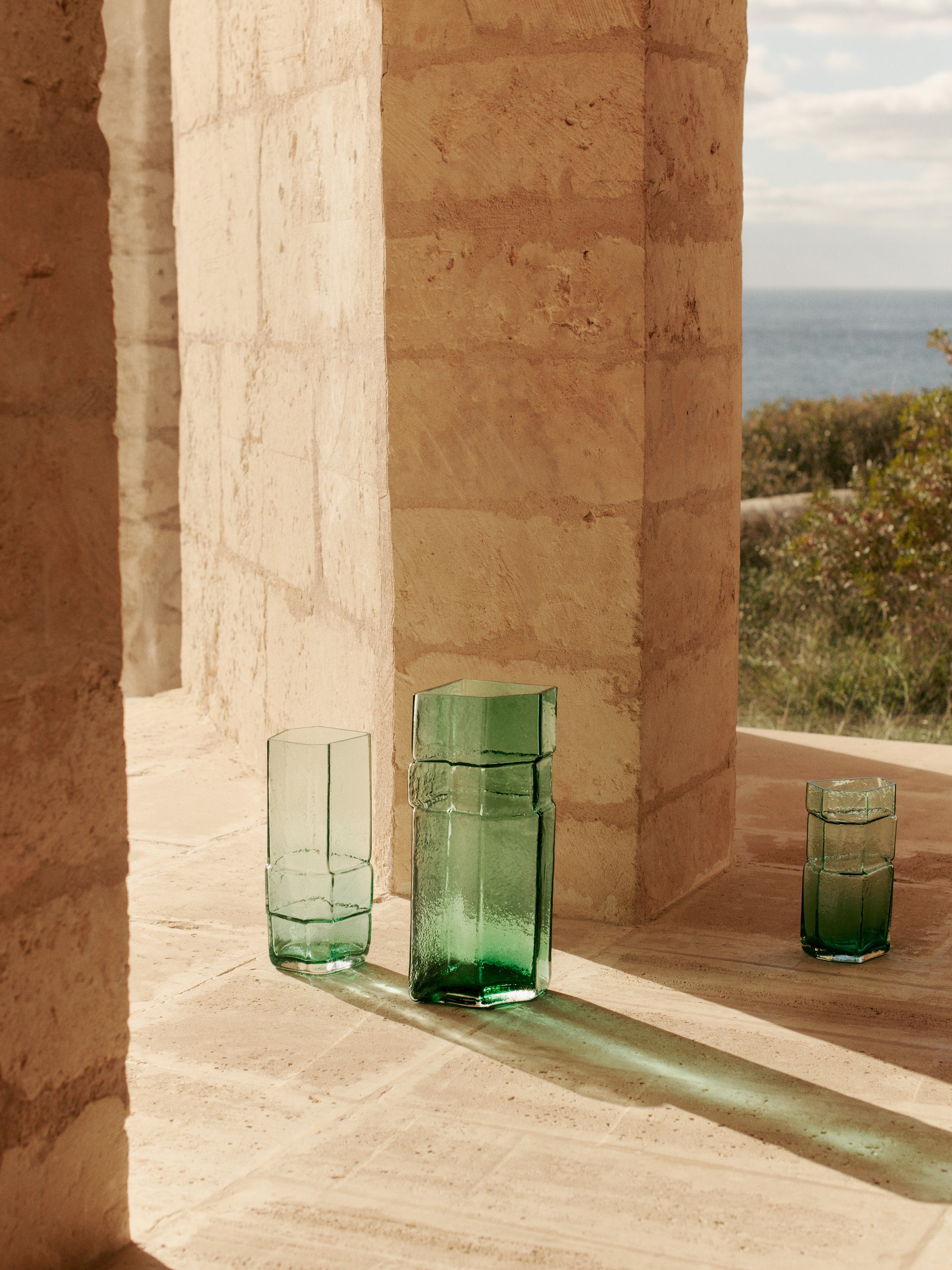Vase MURO TALL grünes Glas