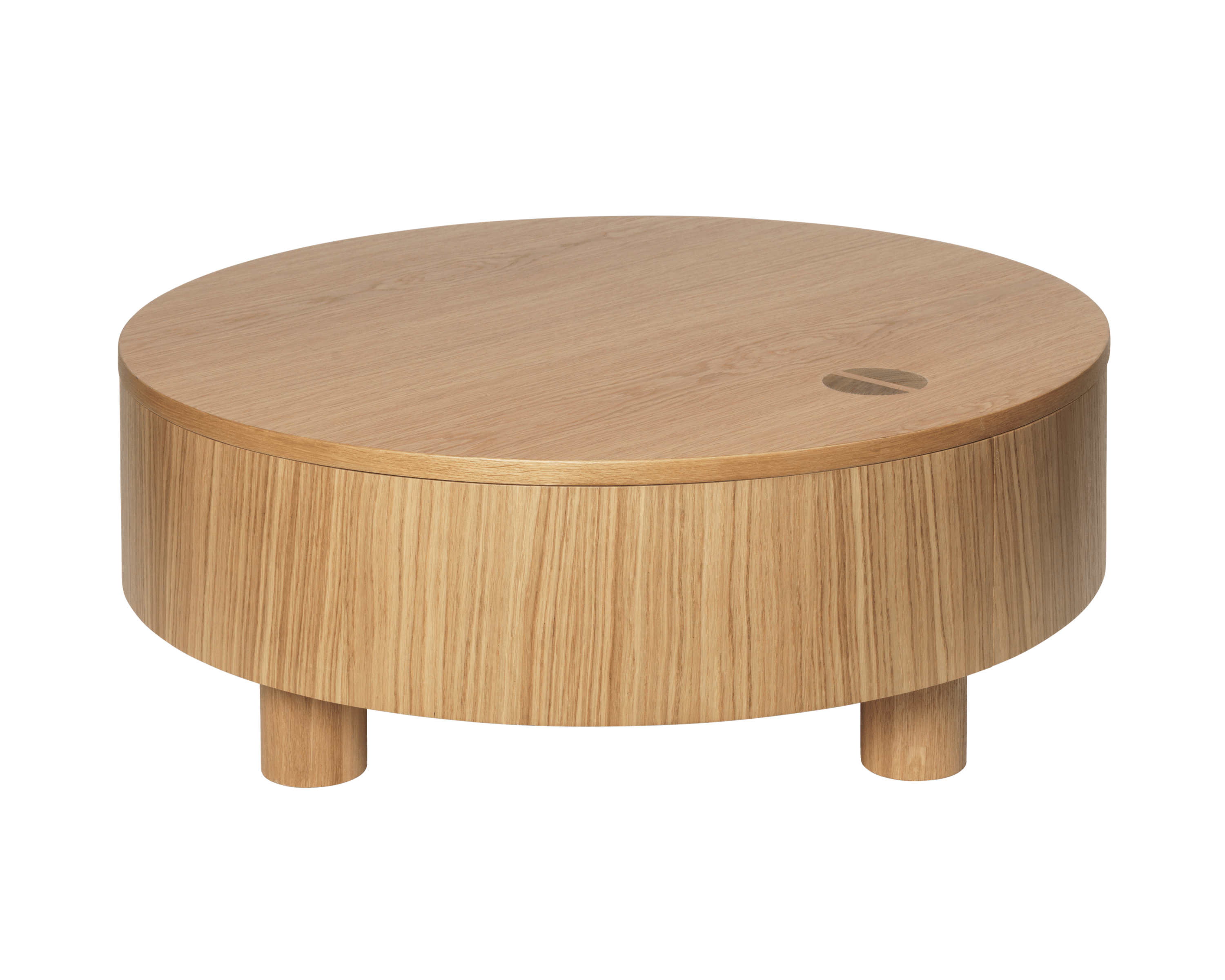 OLLES table with oak veneer finish