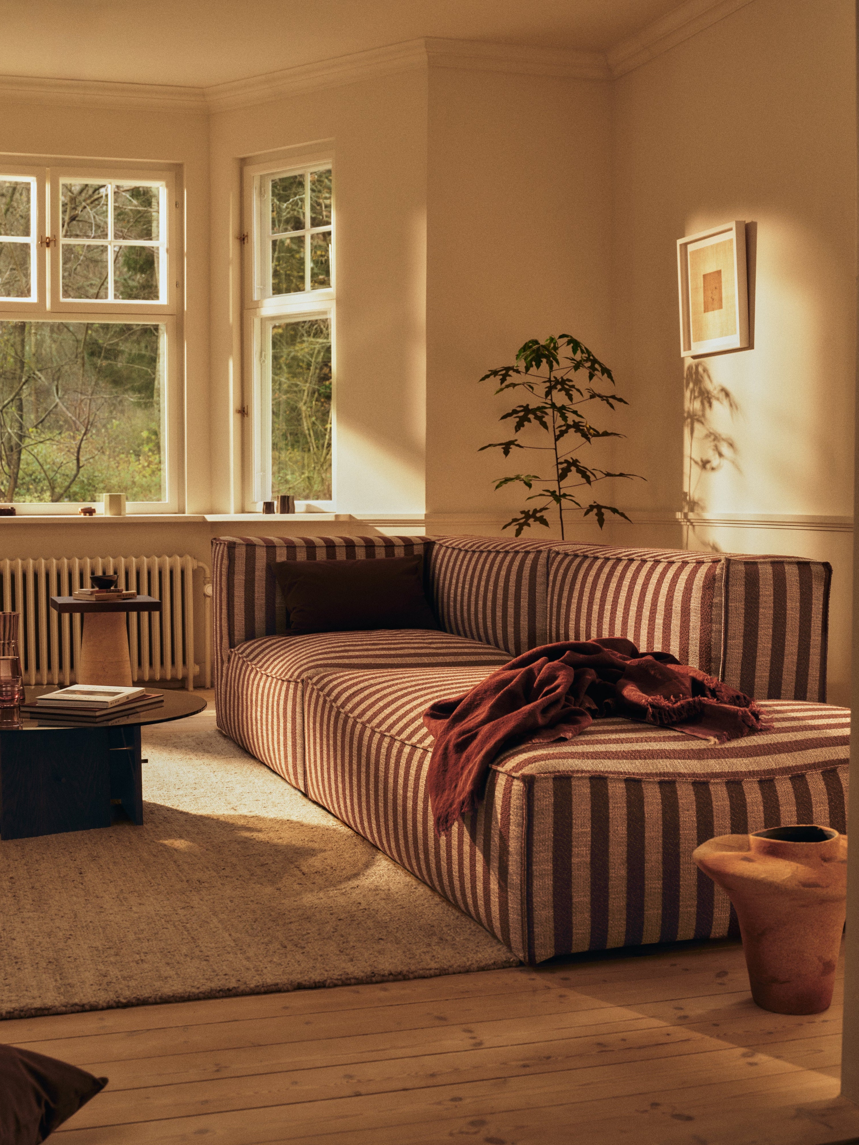 CATENA Louisiana Modular Sofa - Right-Open End Element in Sand with Broken White